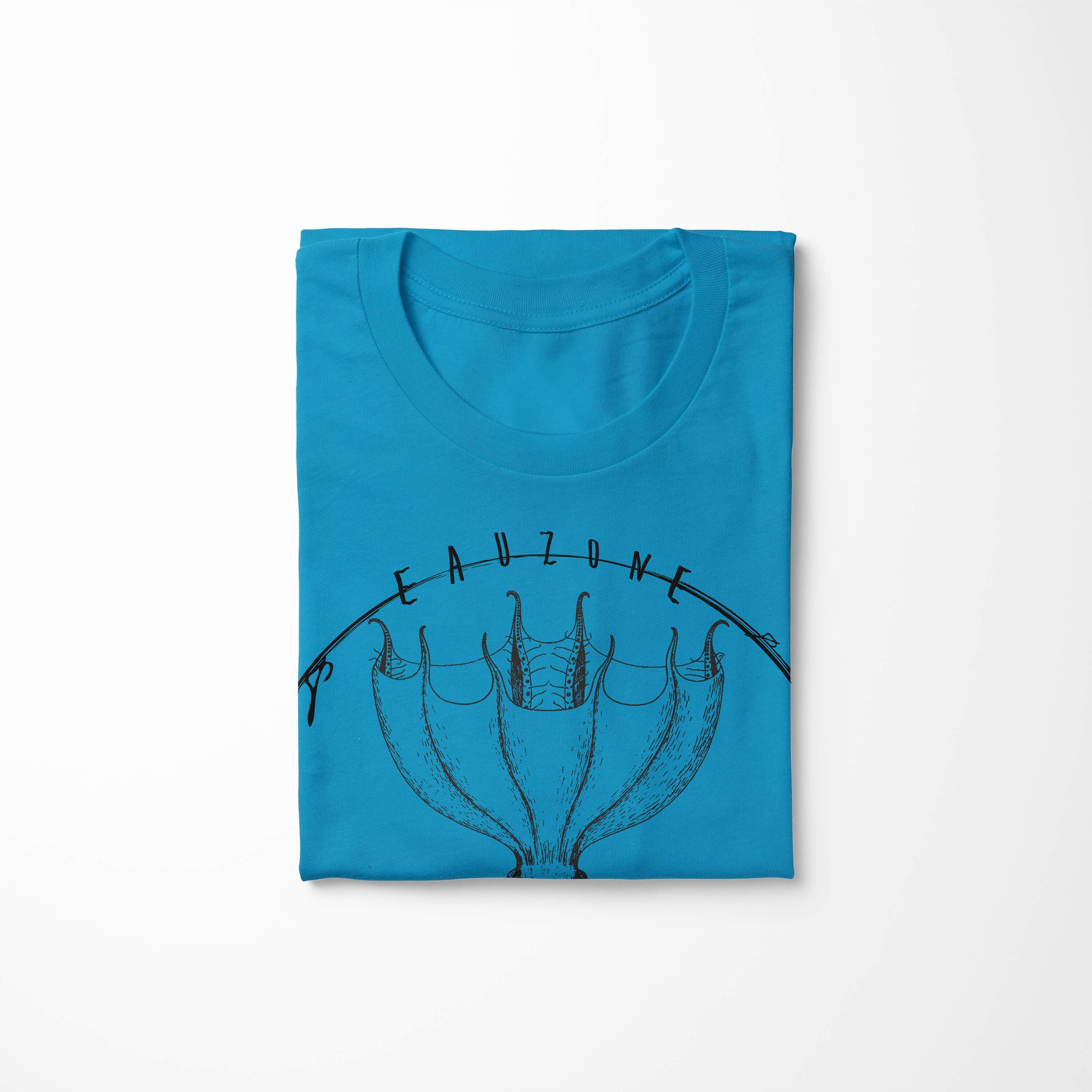 Sinus Art T-Shirt T-Shirt Schnitt Creatures, - Sea feine Atoll / Fische und Tiefsee Sea 062 Serie: Struktur sportlicher