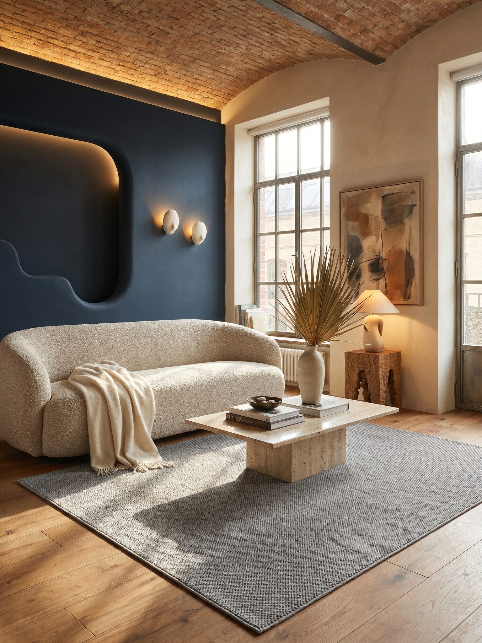 KADIMA DESIGN Teppich LANGAU Flachgewebe Kurzflor Berber Uni Meliert Wohnzimmer Pflegeleicht, Läufer, Höhe: 7 mm, Silber, 60x110 cm, Saugroboter OEKO-TEX Fußbodenheizung