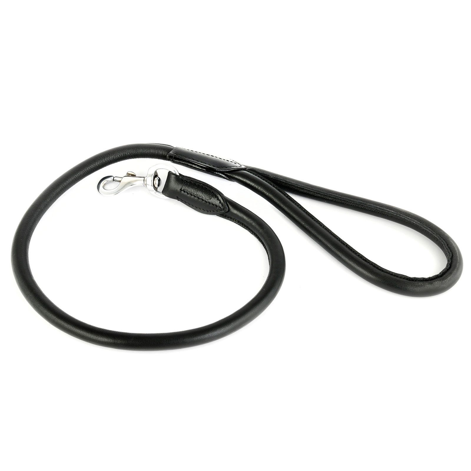 Hundeleine Hundeleine aus Leder schwarz 1m