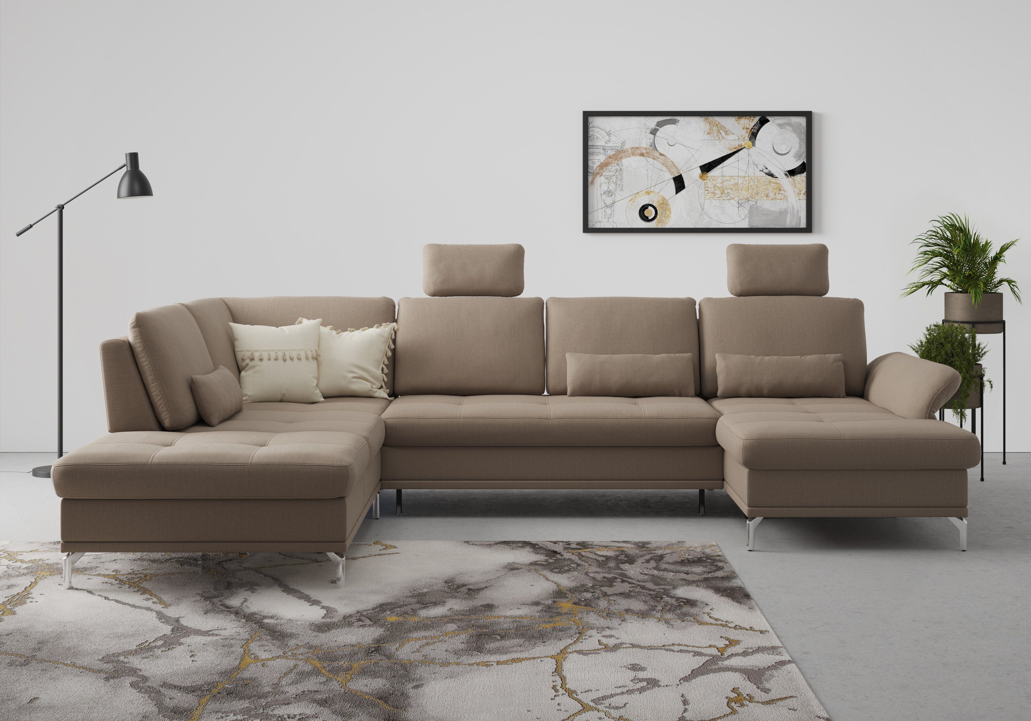 INOSIGN Wohnlandschaft "Palm Beach U-Form" Federkern, mit Sitztiefenverstel günstig online kaufen