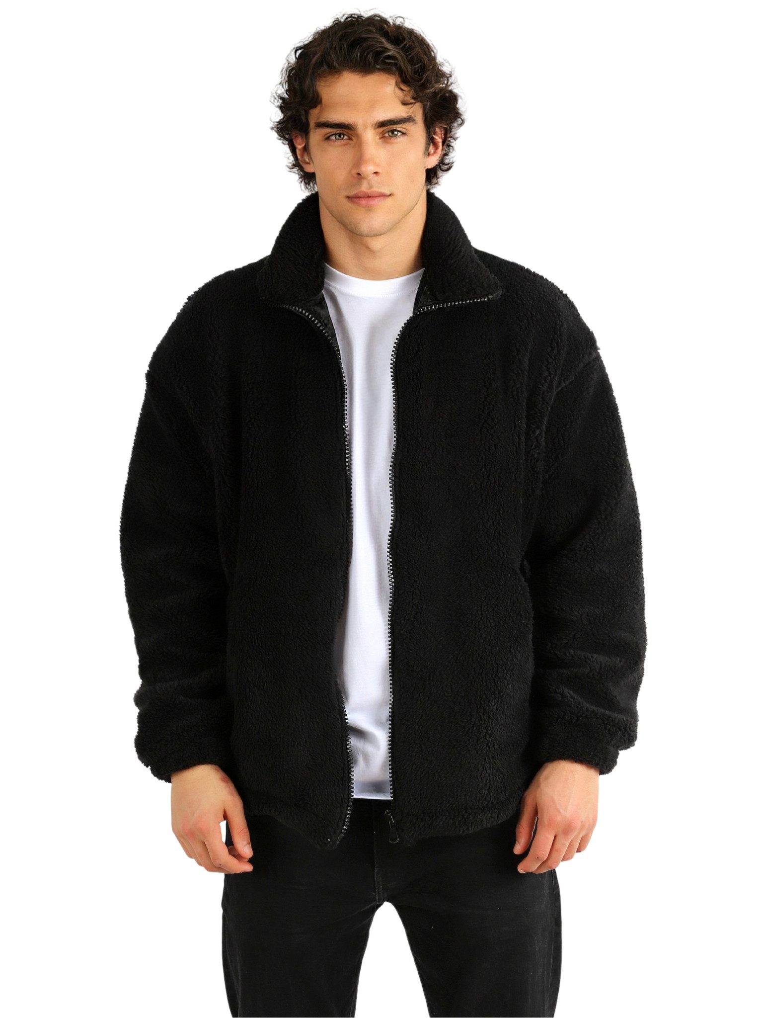 Megaman Jeans Hoodie Herren Plüsch-Sweatshirt Sweatshirt Pullover mit Zippe günstig online kaufen