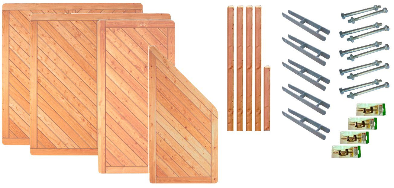 Tetzner & Jentzsch Dichtzaun Springfield 1, (Set), 4 Elemente, LxH: 585x180 cm