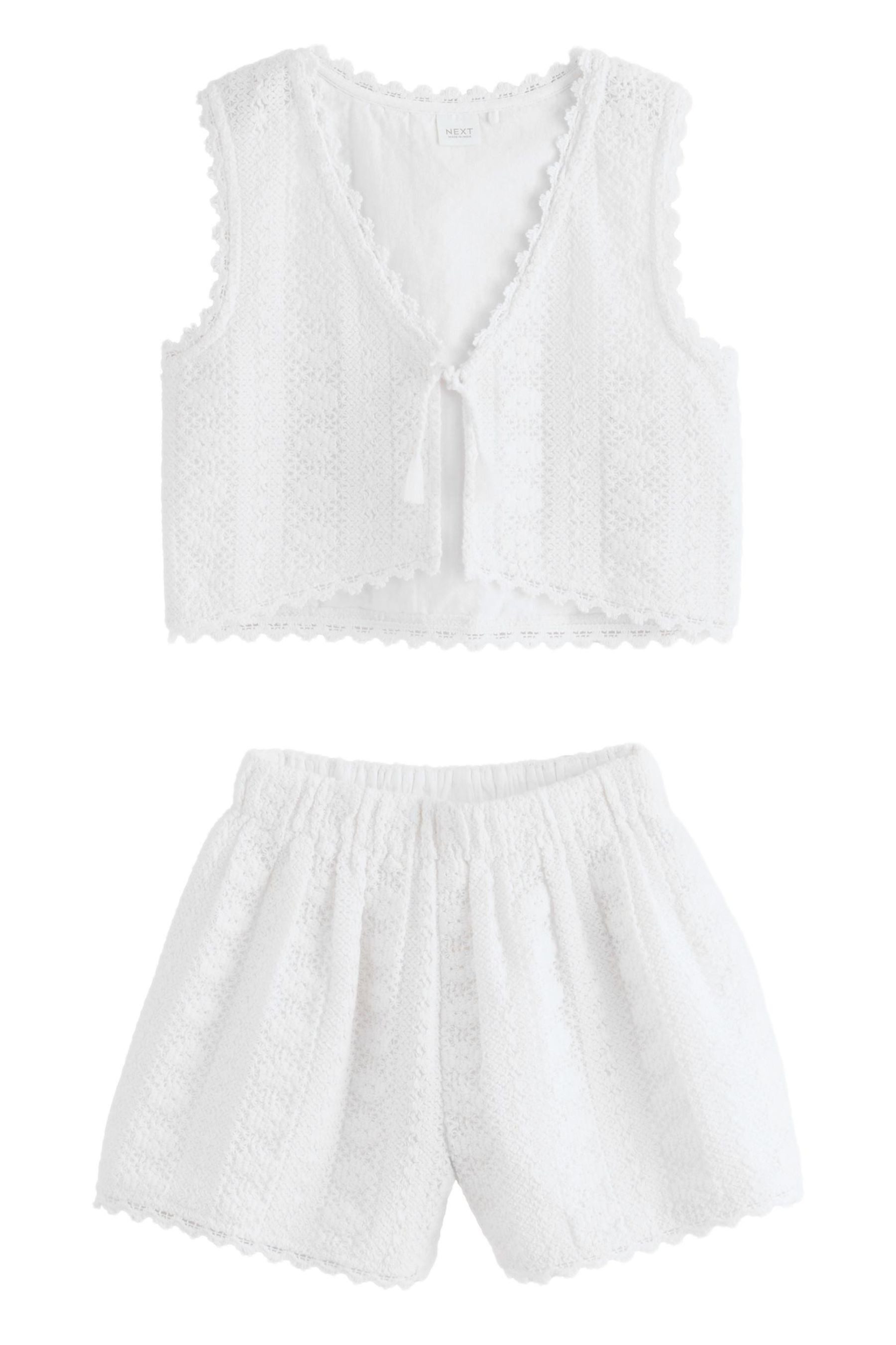 Next Top & Hose Co-ord Strand-Set mit Häkeldetails (2-tlg)