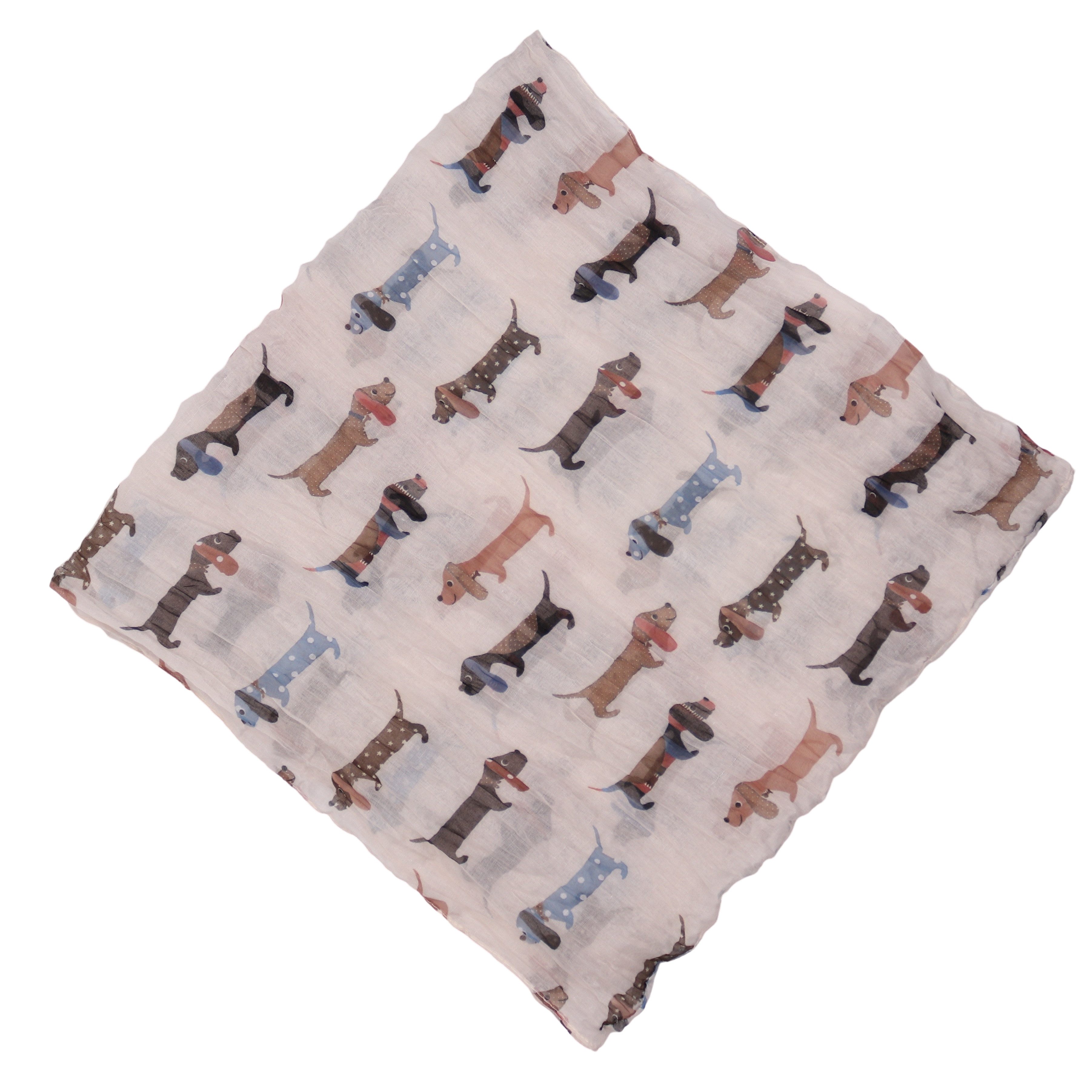 MIRROSI Loop Weicher Damen-Loopschal mit Dackel-Muster, Schlauchschal, (ca.45x75cm, zweimal um den Hals wickelbar), Damen Halstuch ideal für Frühling, Sommer od – Bild 3 von 4