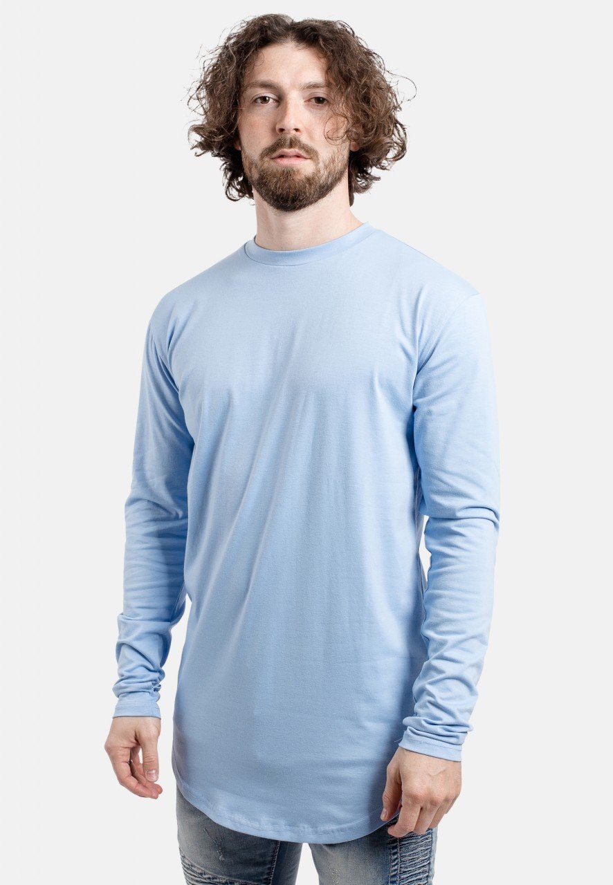 Blackskies Longline T-Shirt Sleeve T-Shirt Large Long Round Himmelsblau
