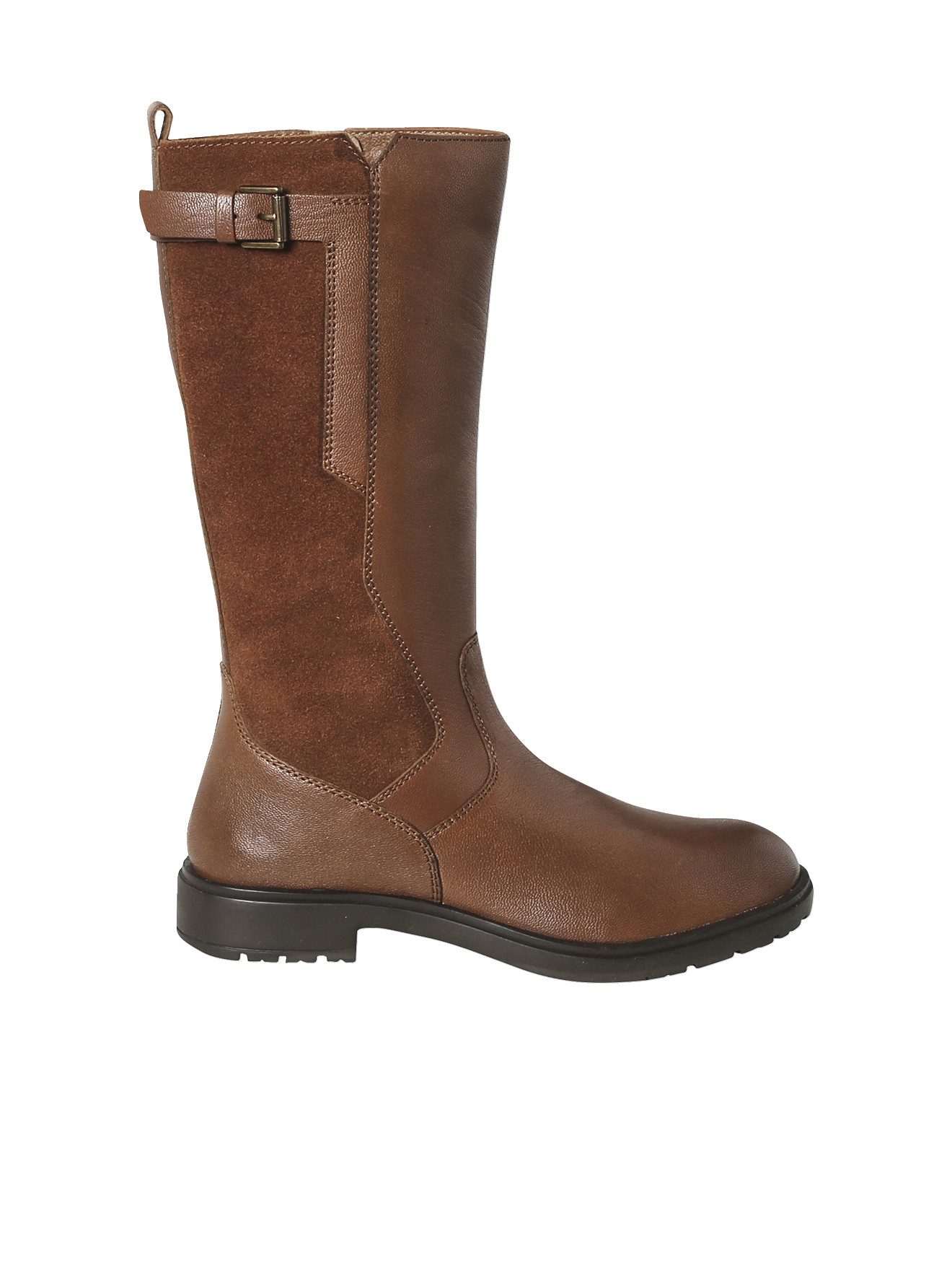 Mädchen Leder-Reiterstiefel mit Reißverschluss Stiefelette
