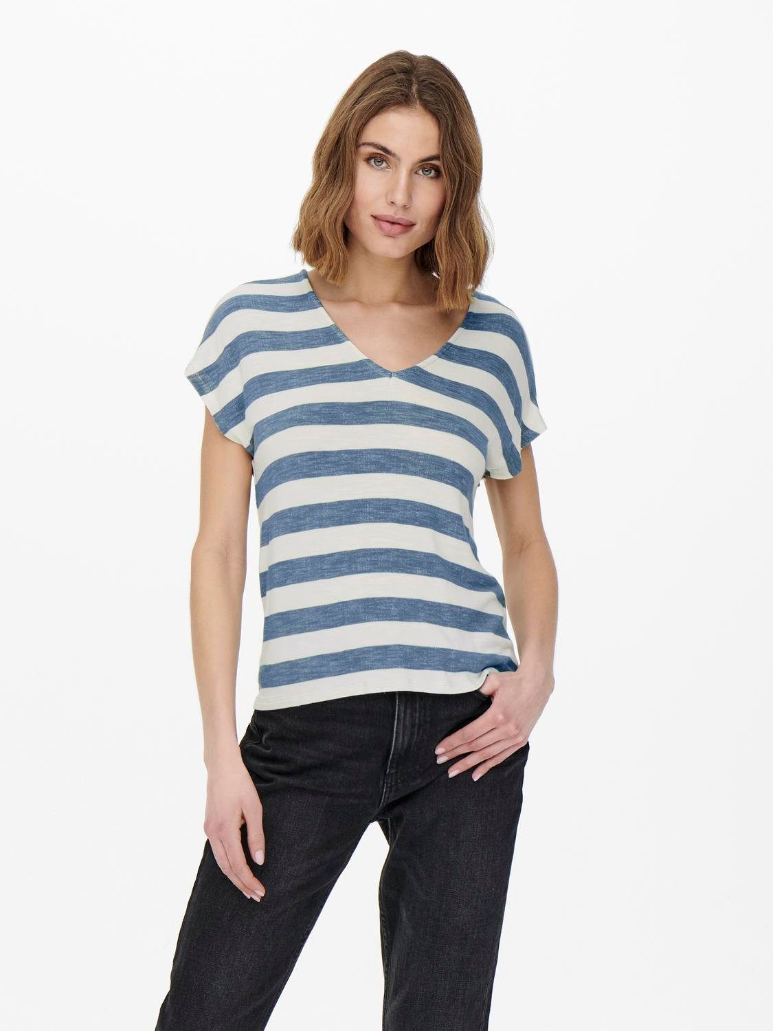 ONLY V-Shirt ONLLIRA LIFE S/S V-NECK TOP JRS NOOS