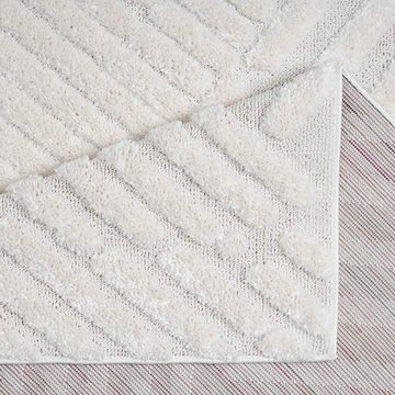 Hochflor-Teppich FOCUS749, Carpet City, rechteckig, Höhe: 20 mm, Boho-Teppich, Hochtief-Muster/ 3D-Effekt, für Wohnzimmer, Schlafzimmer