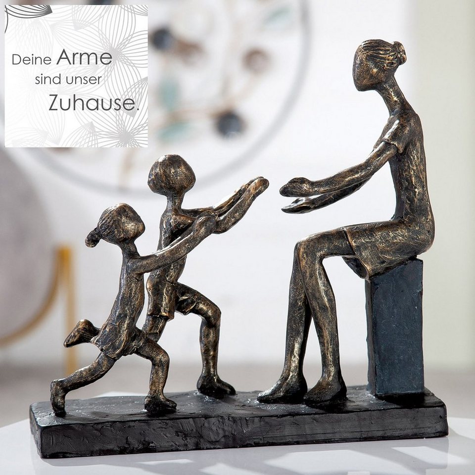Casablanca by Gilde Dekofigur Skulptur In meine Arme, bronzefarben/grau (1  St), grau, Maße: H.23cm x B.23,5cm x