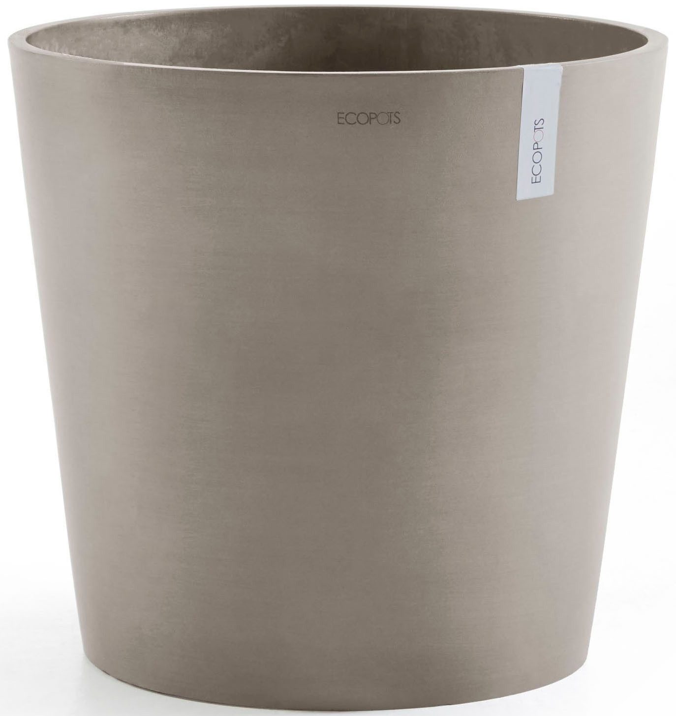 ECOPOTS Blumentopf Amsterdam 50 + Wassersystem Taupe, für innen und außen: frostsicher, bruchsicher und lichtbeständig
