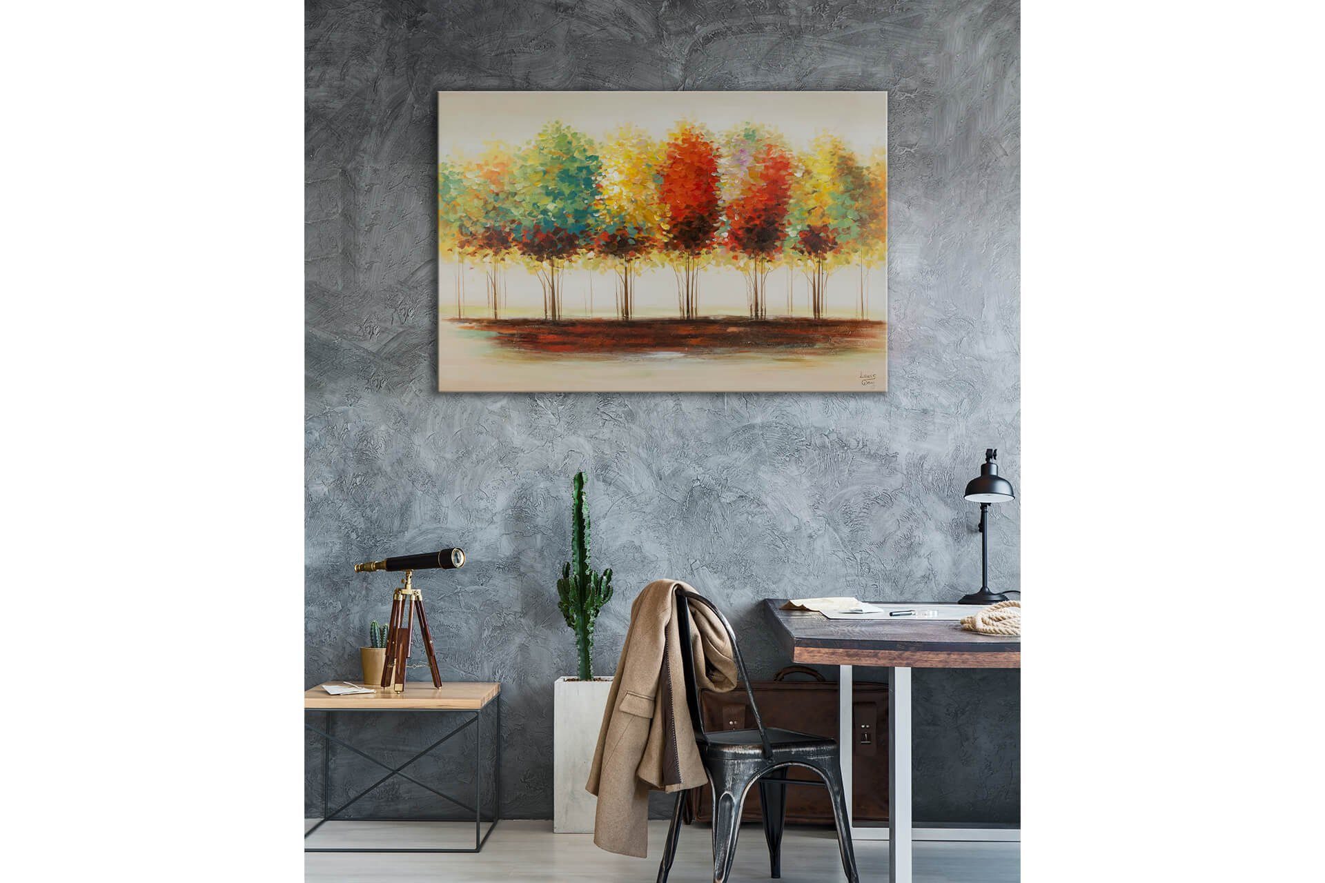 cm, 120x80 Gradient Wandbild 100% Wohnzimmer KUNSTLOFT Leinwandbild HANDGEMALT Gemälde