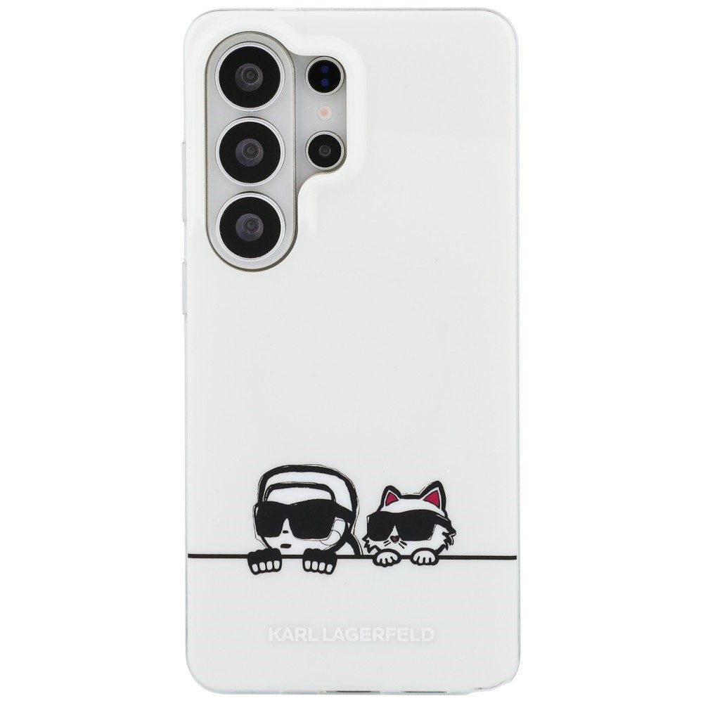 KARL LAGERFELD Handyhülle Galaxy S26 Ultra weiß MagSafe Katze Karl Logo Seiten transparent 6,9 Zoll, Kantenschutz