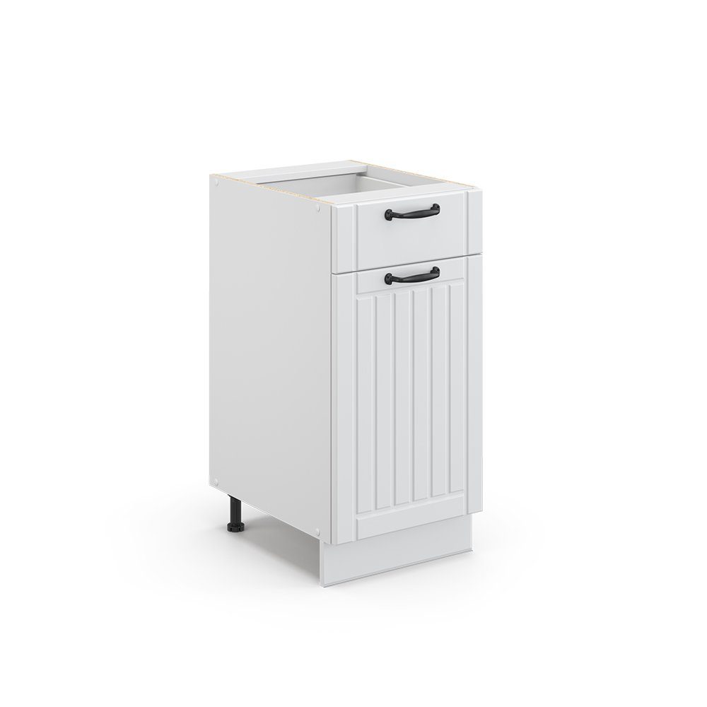 Vicco Unterschrank Fame-Line, Weiß Landhaus/Weiß, 40 cm ohne Arbeitsplatte