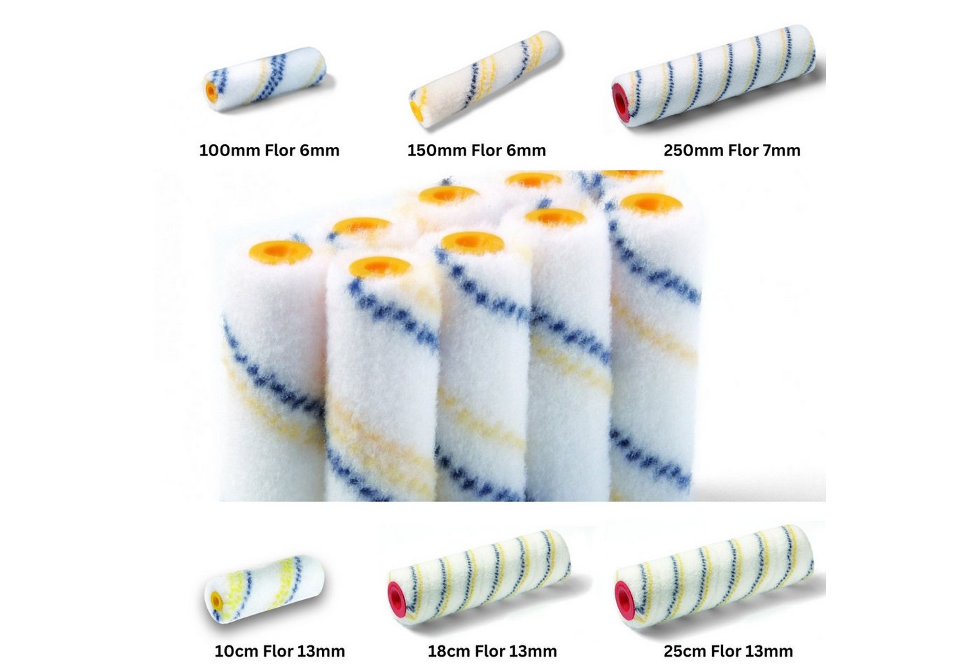Thumbnail - DD Composite Farbwalze Nylon-Polyamidwalze Sets 100/150/250mm
