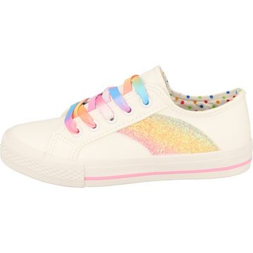 Indigo Mädchen 432-177 Halbschuhe Glitzer Rainbow Sneaker gepolstert, verstellbar