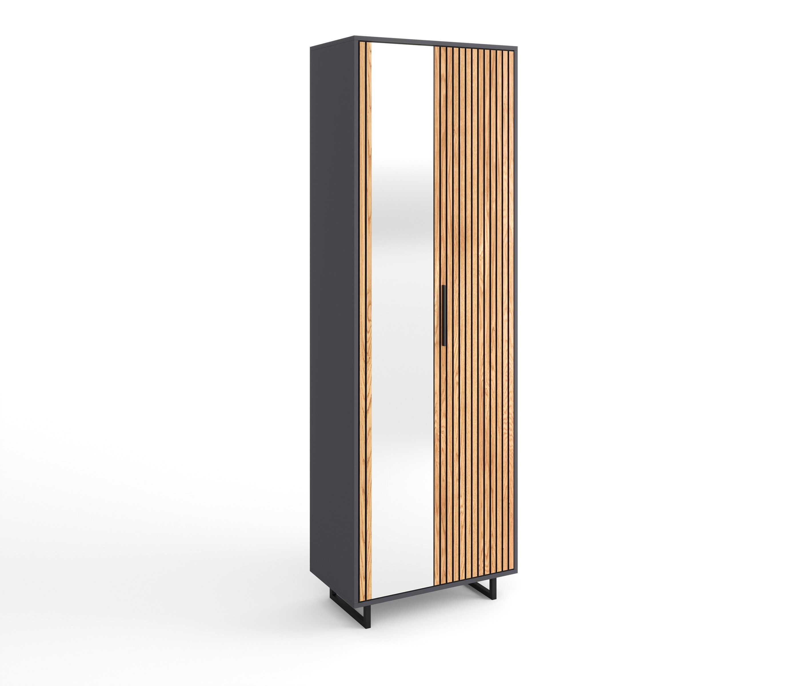 ELFO Garderobenschrank in Eiche / anthrazit - 70x197x40 (BxHxT)