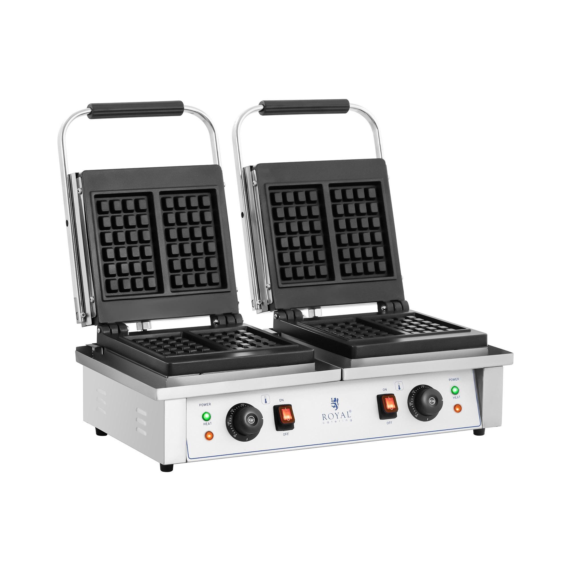 Royal Catering Waffeleisen Doppelwaffeleisen Belgische Waffel Waffelmaschine rechteckig Gastro, 4000 W