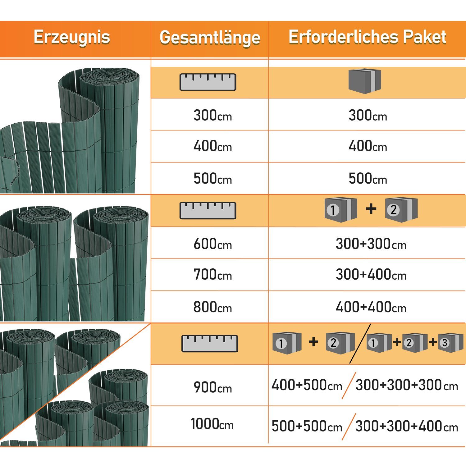 Clanmacy Balkonsichtschutz PVC Sichtschutzmatte Bambus Garten günstig online kaufen