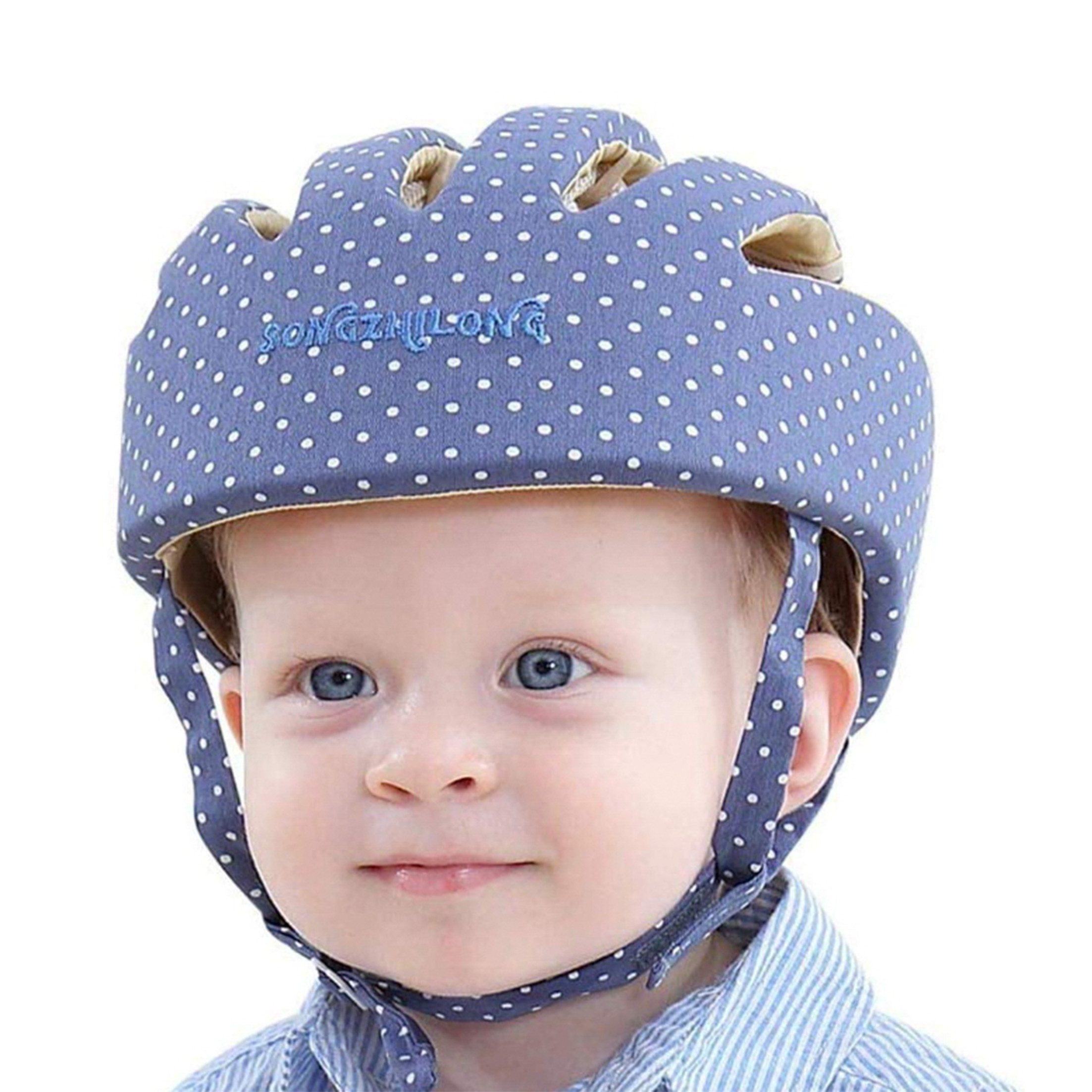 KINSI Kinderhelm Baby Krabbelhelm mit Stoßschutz - Verstellbarer Lauflernhelm, Weicher Kopfschutz für Baby - Für erste Schritte & Laufen lernen