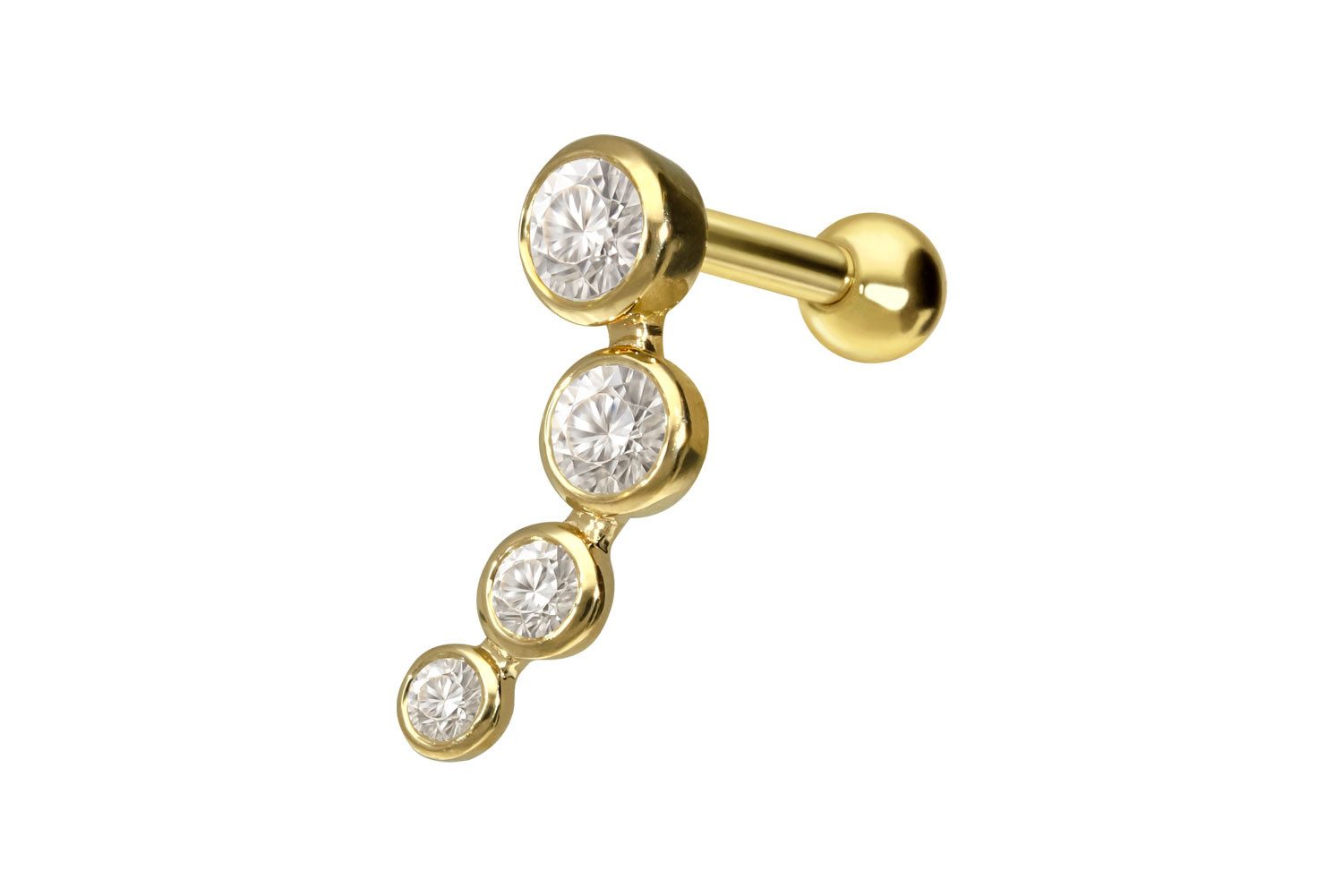 Piercing-Set 14/18 Karat Gold Ohrpiercing 4 MOISSANITE