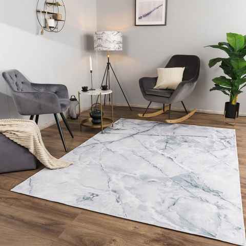 Teppich Wohnzimmer Schlafzimmer Abstraktes Muster Marmor Motiv Modern, TT Home, Läufer, Höhe: 6 mm