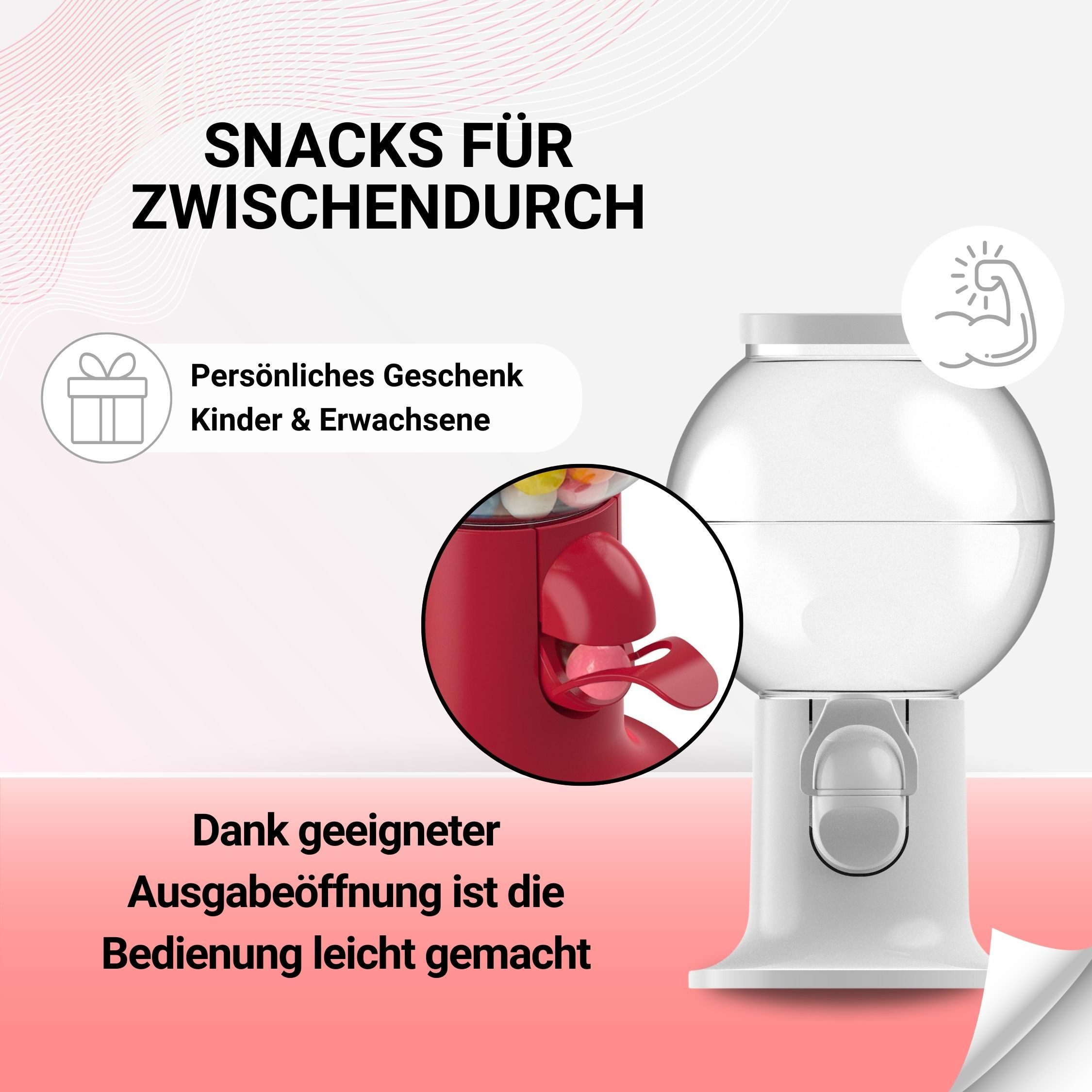 elasto Vorratsdose Bonbon Automat als Candy Bar Zubehör für Kinder & Erwachsene – Bild 3 von 5
