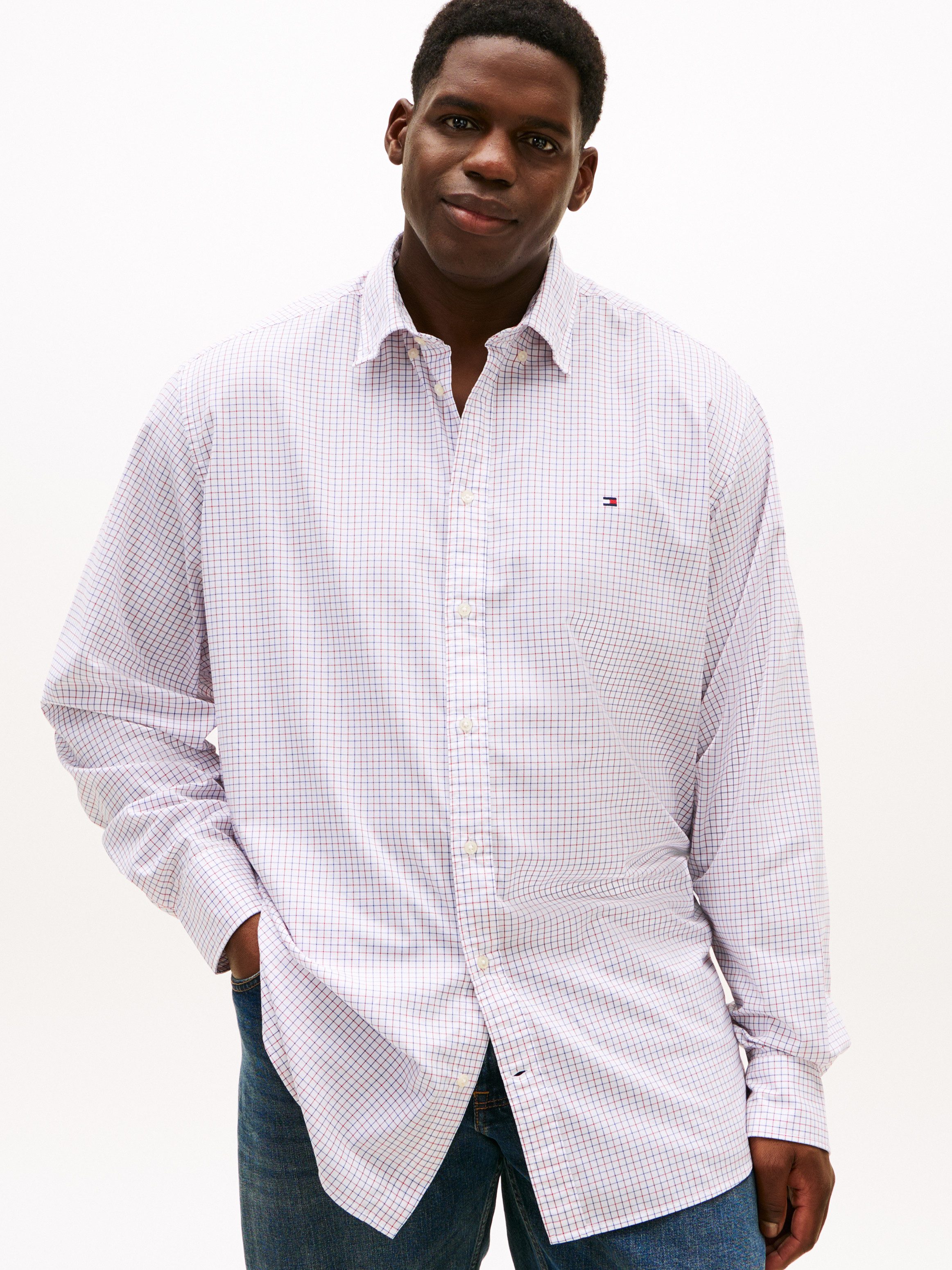 Tommy Hilfiger Big & Tall Langarmhemd BT - CORE TATTRSALL POP Große Größen, günstig online kaufen
