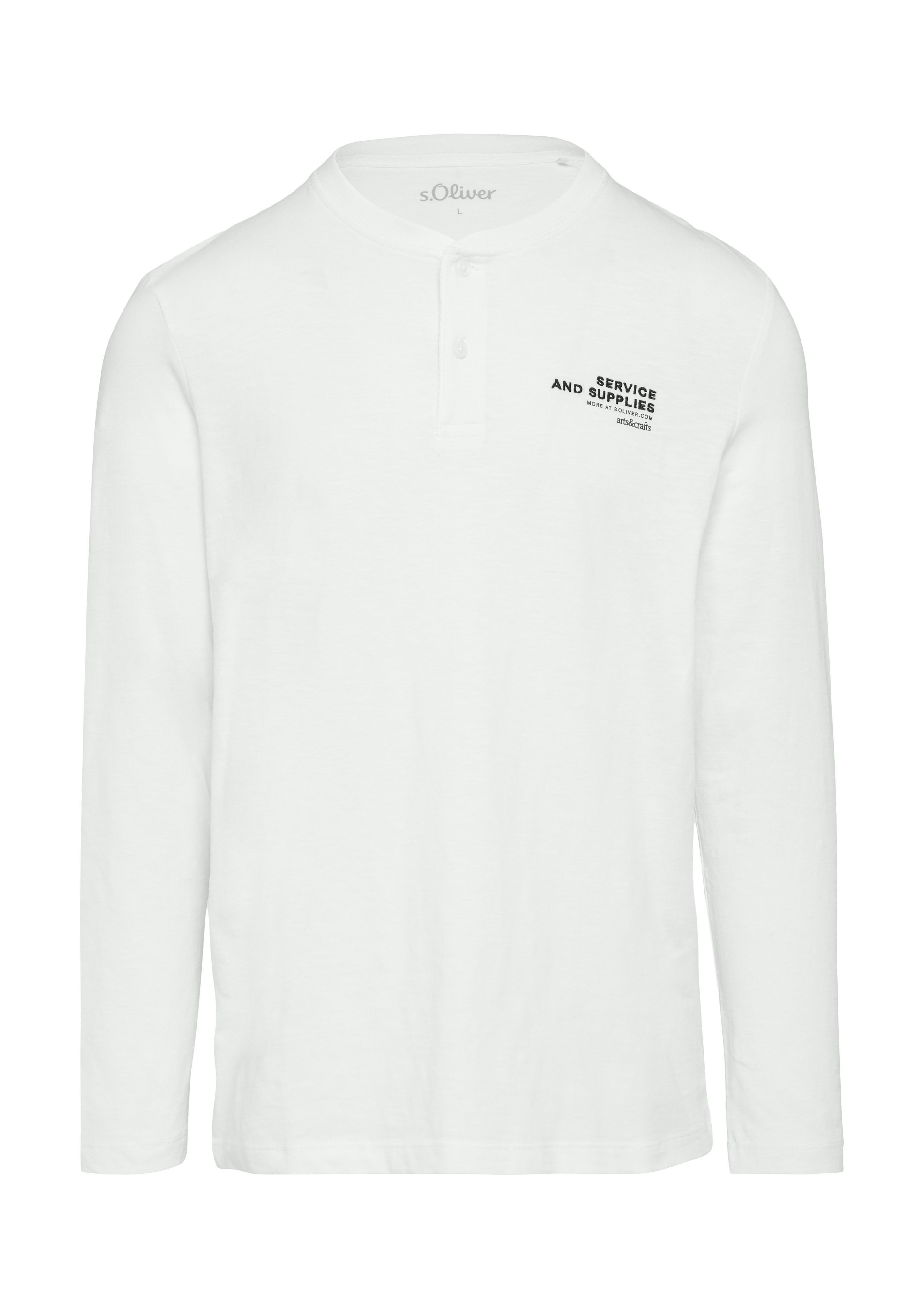 s.Oliver Langarmshirt Henley-Shirt mit Flammgarnstruktur und günstig online kaufen