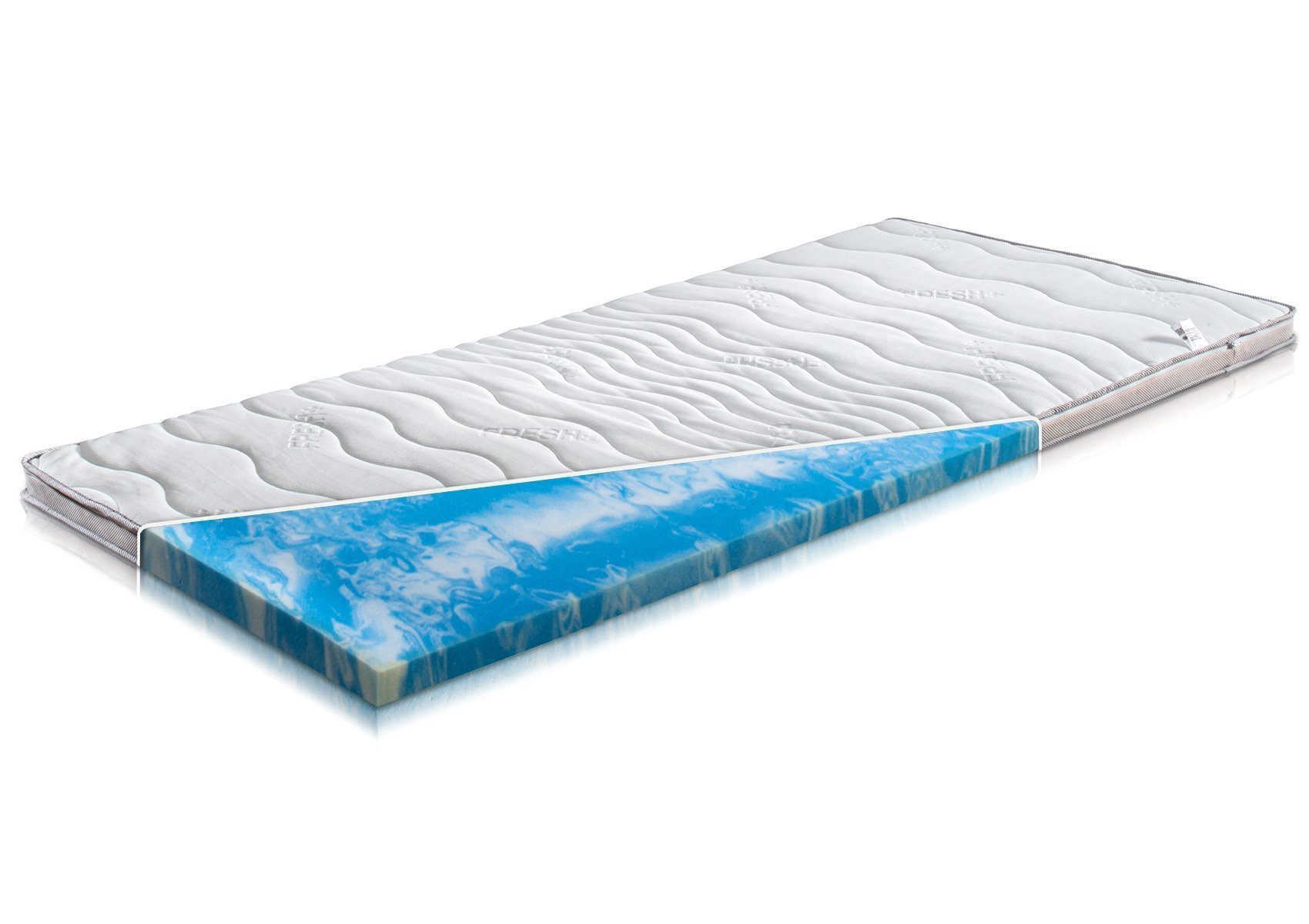 MeineMatratze24, Topper Aquasoft Gelschaum, 8 cm hoch, Gelschaum, Optimale Druckentlastung und besonders hygienisch