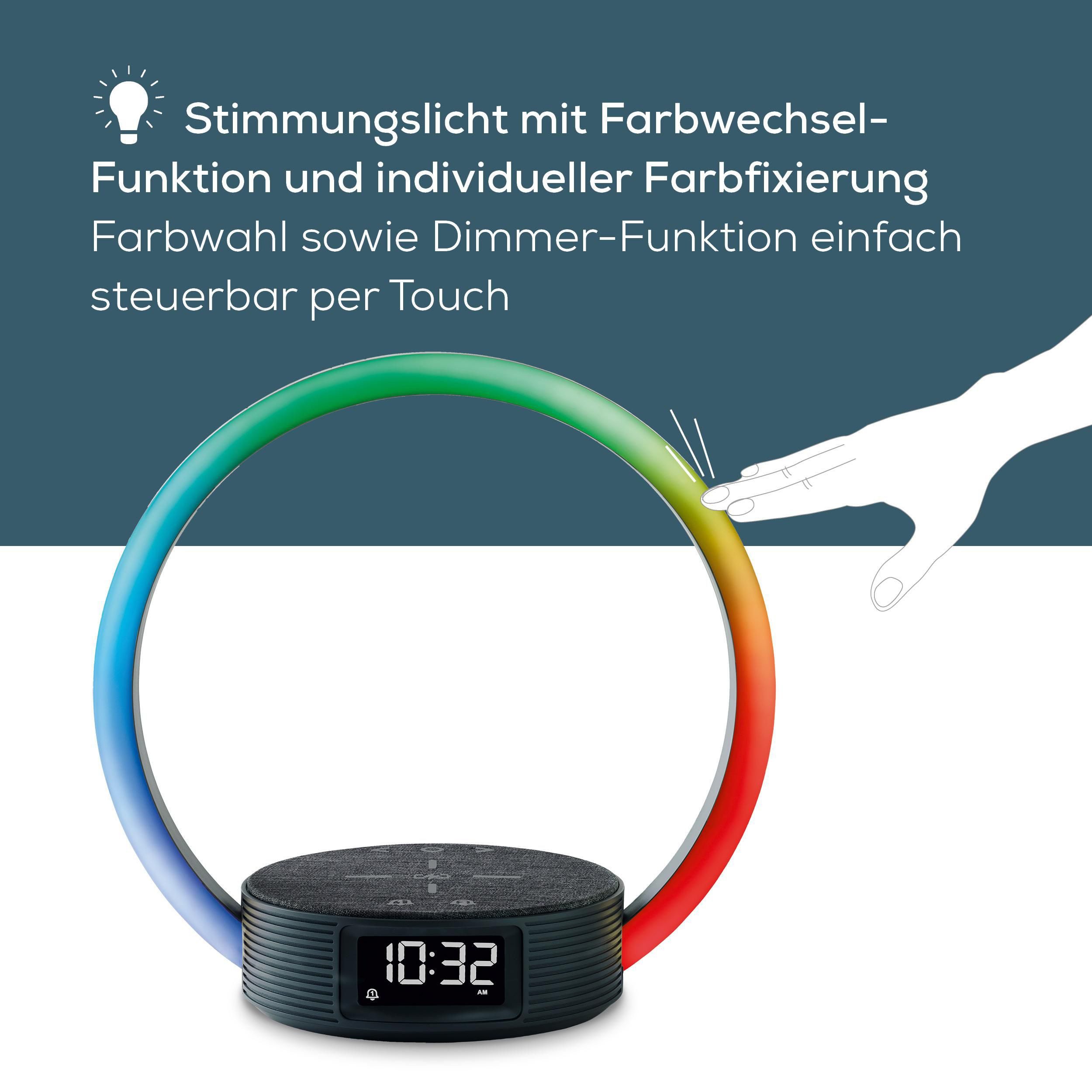 BEURER Tageslichtwecker WL 65 Wake up+Charge mit Schnellladestation, Wecker und Leselampe Natürliches Einschlafen und sanftes Aufwachen