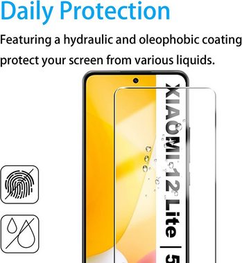 MSM Schutzfolie 2X Schutzglas Hartglas (Display + Kamera) für Xiaomi 12 Lite 5G Panzerfolie Full 9H