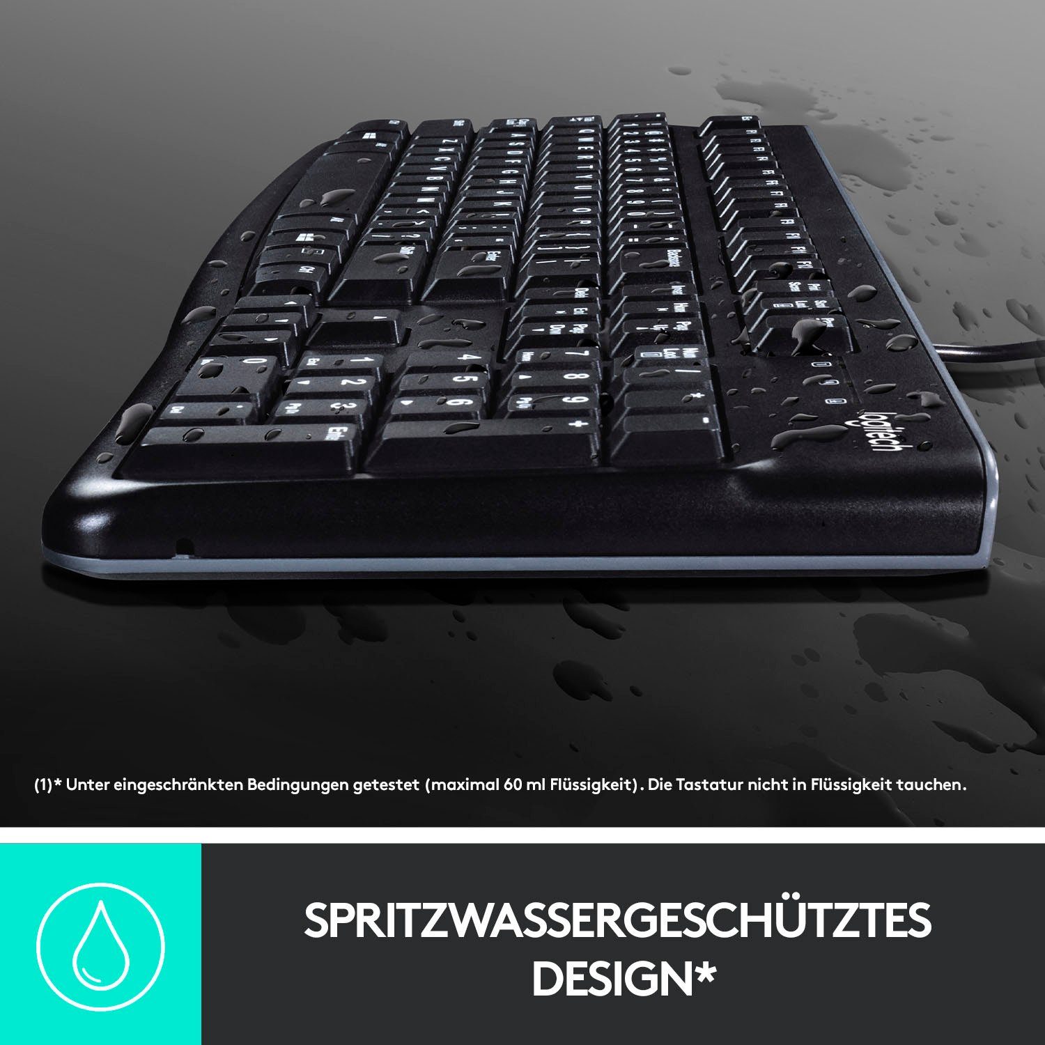 Logitech Keyboard K120 for Business PC-Tastatur Schwarz (Nummernblock)