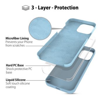 MyGadget Handyhülle Hülle für Apple iPhone 14, Gummierte 3 Layer Struktur Schutzhülle mit Soft Inlay & Hardcase Cover