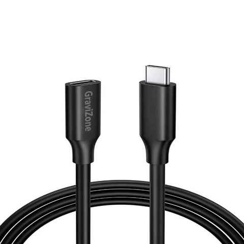 Gravizone USB-C 3.2 Verlängerung Kabel C-Stecker C-Buchse Kabel Schnell Laden Computer-Kabel, Usb Typ C, Usb Typ C (Buchse) (50 cm), Usbc Stecker zu Buchse