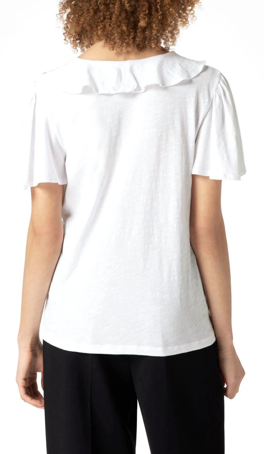 Polo Ralph Lauren Blusentop Volants-Blusenshirt Retro Shirt Elegante Volants entlang des V-Ausschnitts