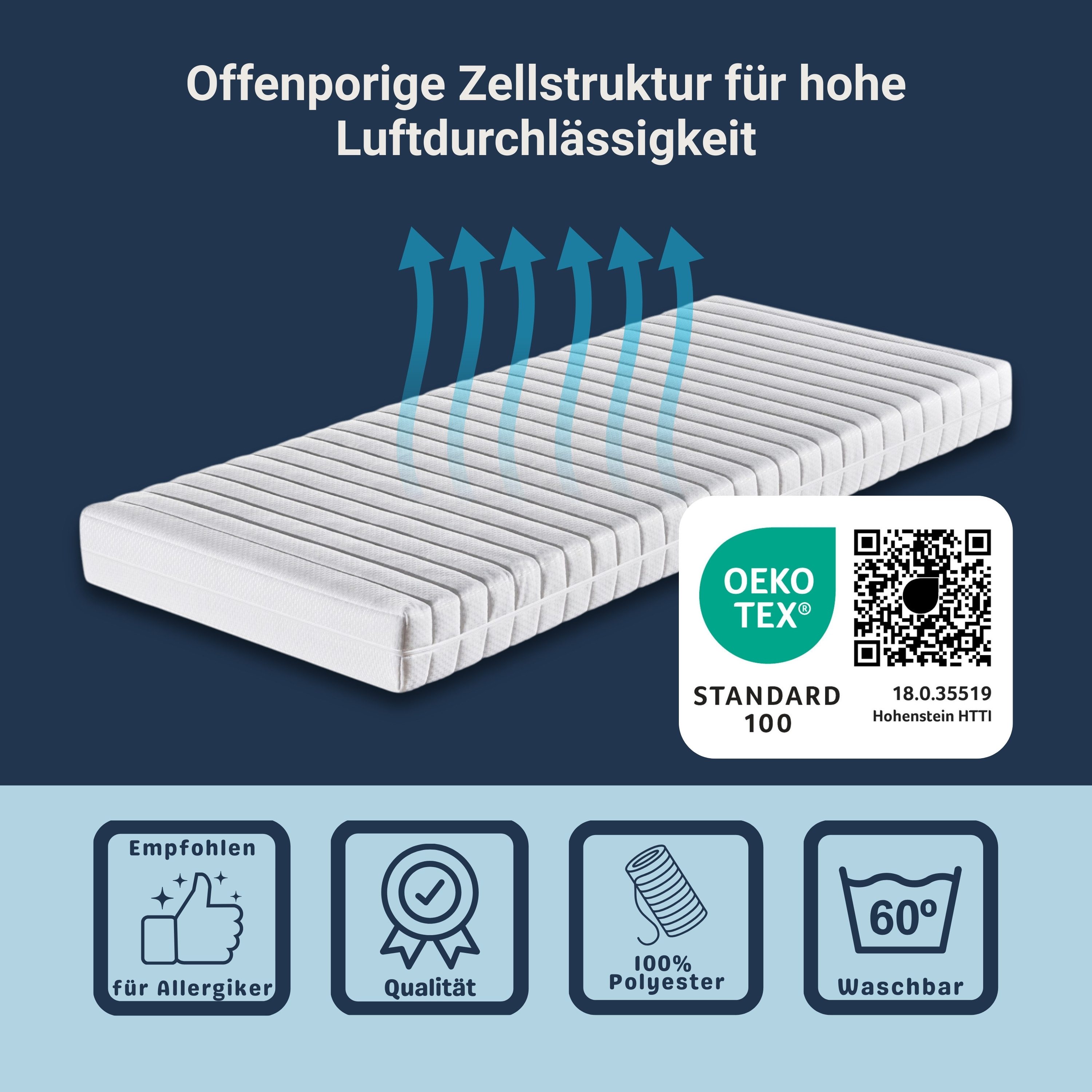 Kaltschaummatratze Betten-ABC Dream Spezial – Sondermaß, Betten-ABC, 13 cm hoch, atmungsaktiv, feuchtigkeits- und temperaturregulierend