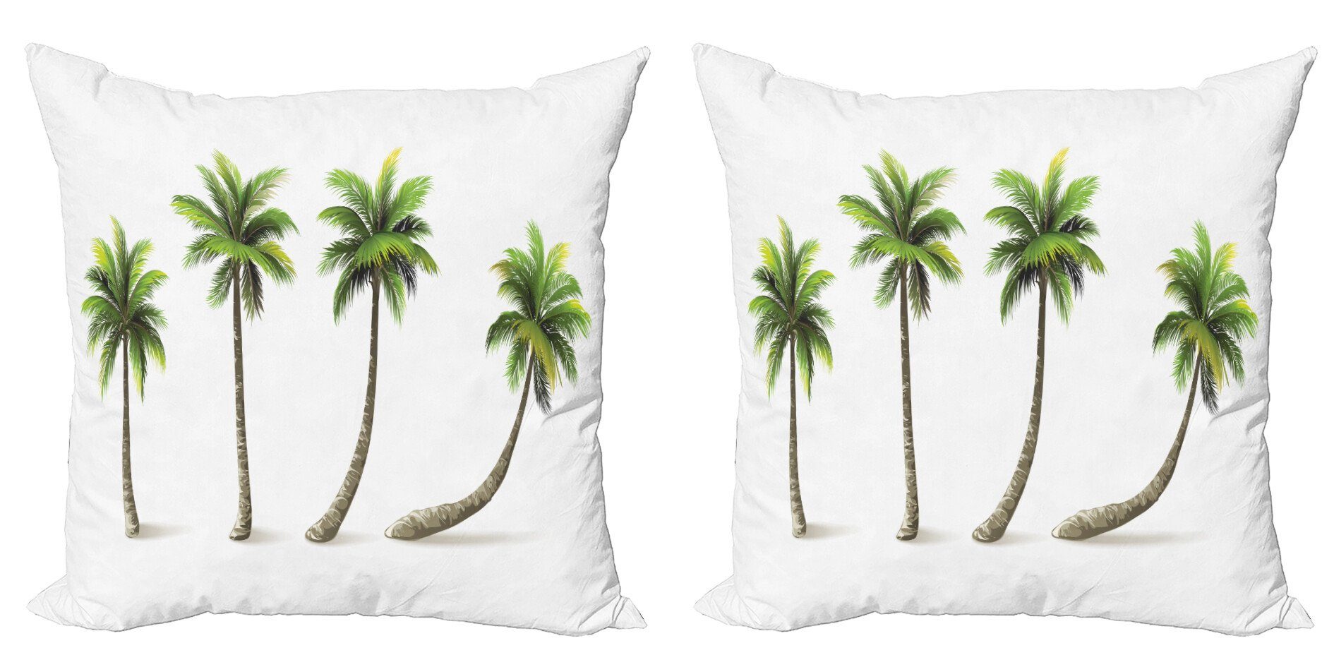 Abakuhaus Verschiedene Accent Tropische Kissenbezüge Modern Doppelseitiger Palme Stück), (2 Bäume Sized Digitaldruck,