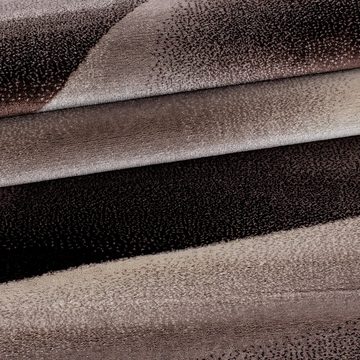 Teppich Abstrakt Design, Teppium, Rechteckig, Höhe: 12 mm, Schlafzimmer Teppich Bettumrandung Rechteckig Set 3 teilig Braun