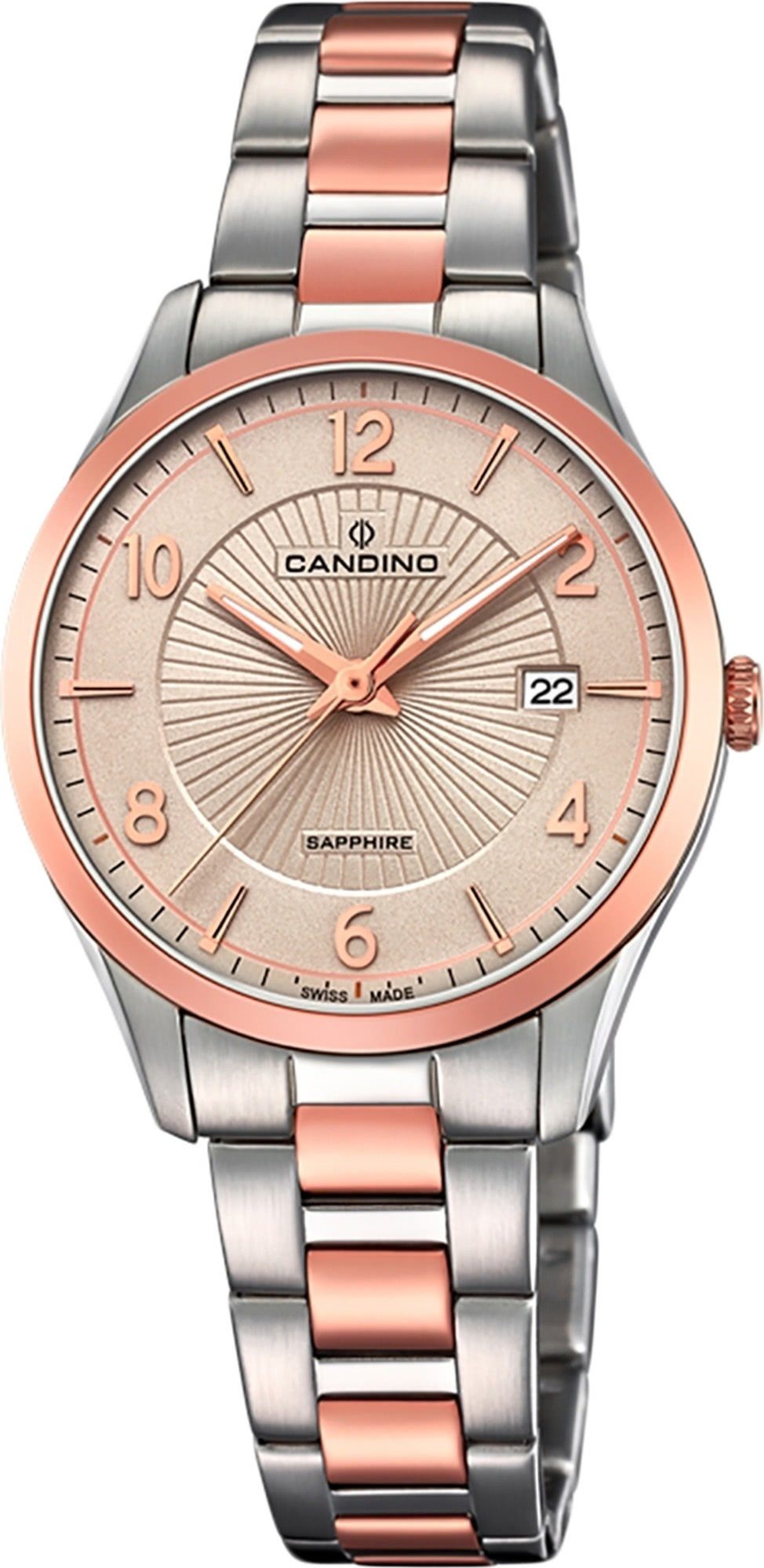 Candino Quarzuhr Candino Damen Uhr Analog C4610/2, Damen Armbanduhr rund, Edelstahlarmband roségold, silber, Elegant