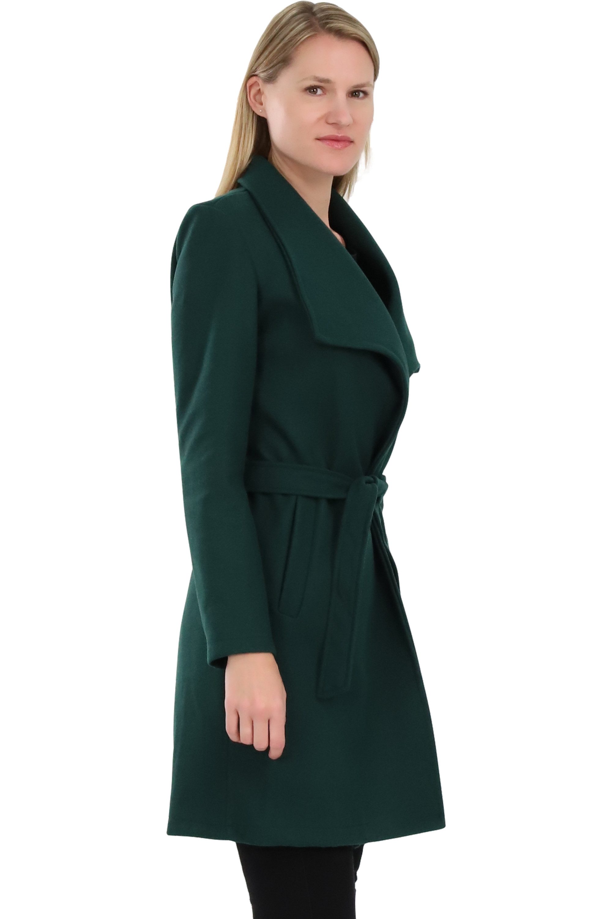 malito more than fashion Langmantel malito Damen Trenchcoat, schicker Wintermantel, klassische Jacke, langer Trenchcoat Longjacke Übergangszeit