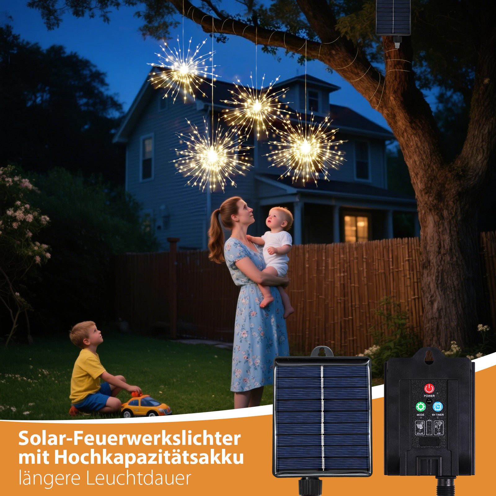 Salcar LED Solarleuchte 4er Solarleuchte Feuerwerk günstig online kaufen
