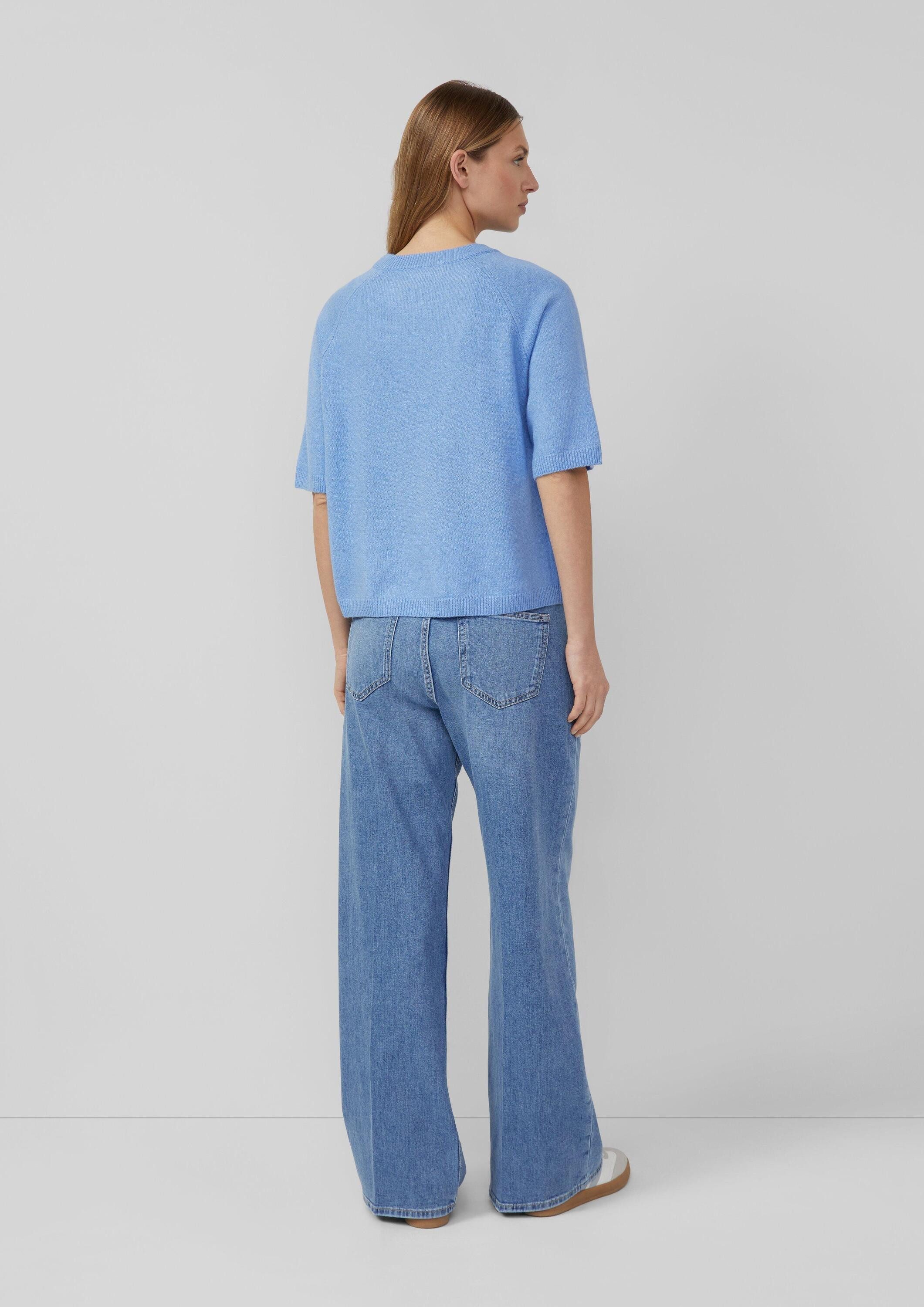 s.Oliver Kurzarmpullover Strickpullover Weicher Halbarmpullover aus Alpakamix