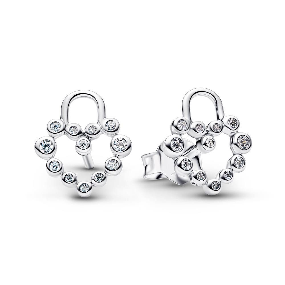 Paar Ohrstecker PANDORA Damen Ohrstecker Herzschloss, Sterlingsilber, Moments