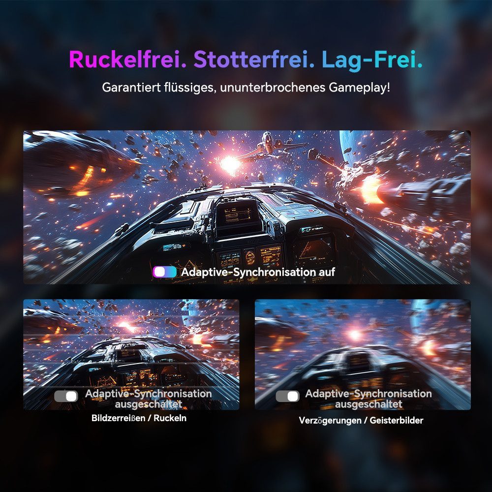KTC H27T6 Gaming-Monitor (68,58 cm/27 ", 2560 x 1440 px, QHD, 1 ms Reaktionszeit, 210 Hz, Fast IPS)