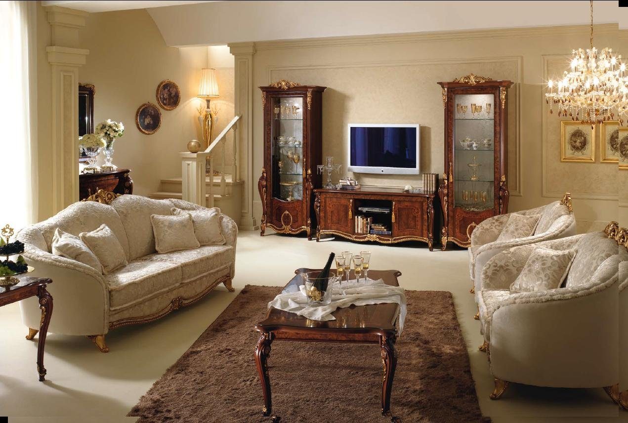 Italienische 3+1 Möbel Neu Klasse arredoclassic™ Couch Sofagarnitur Sofa Wohnzimmer-Set, JVmoebel Luxus