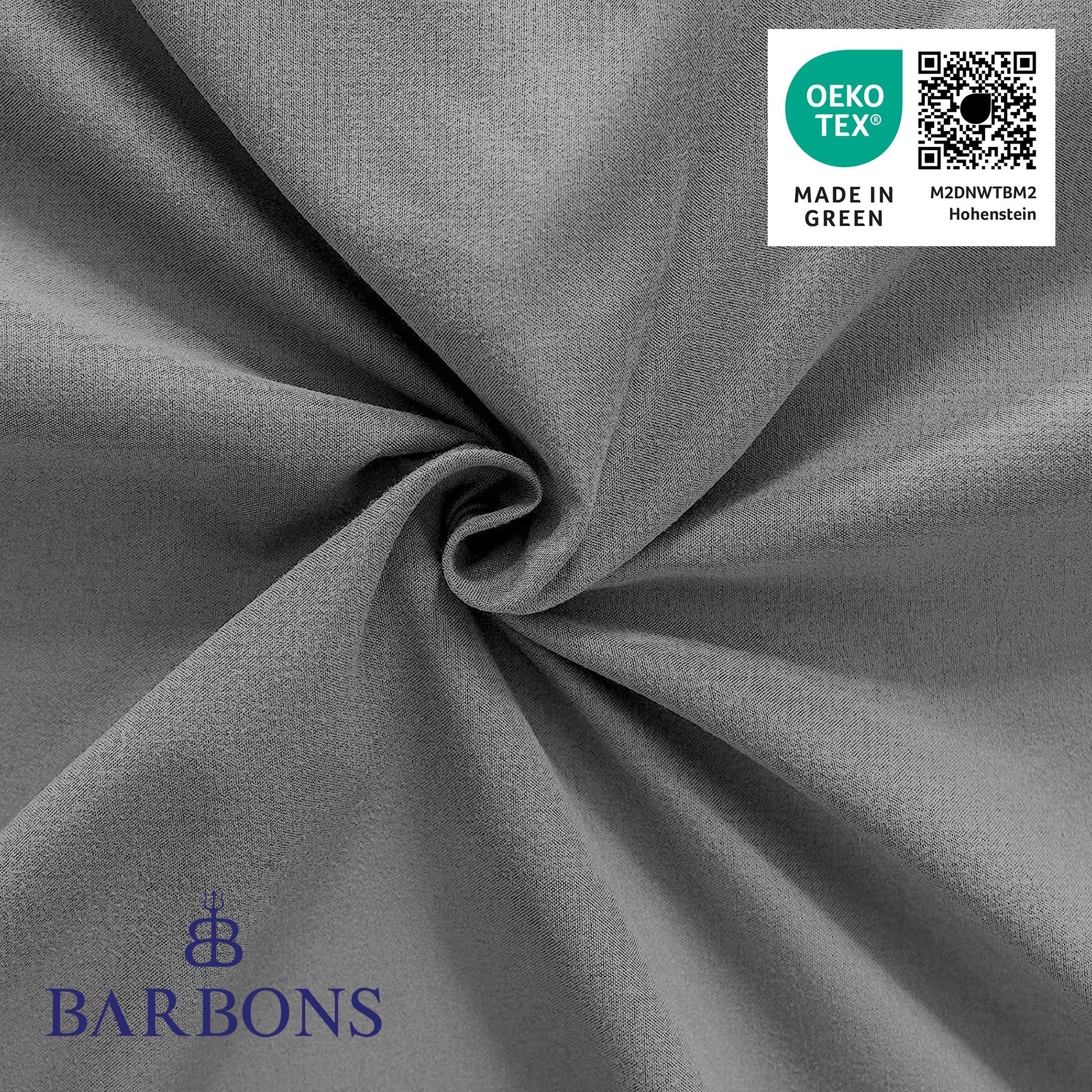 BARBONS Spannbettlaken Jersey Bettlaken, 145 g/m² Spannbetttuch, bis zu 25cm Höhe, Topper, Jersey aus 100% Baumwolle, Gummizug: rundum, (1 Stück), Rundumgummi,  – Bild 5 von 5