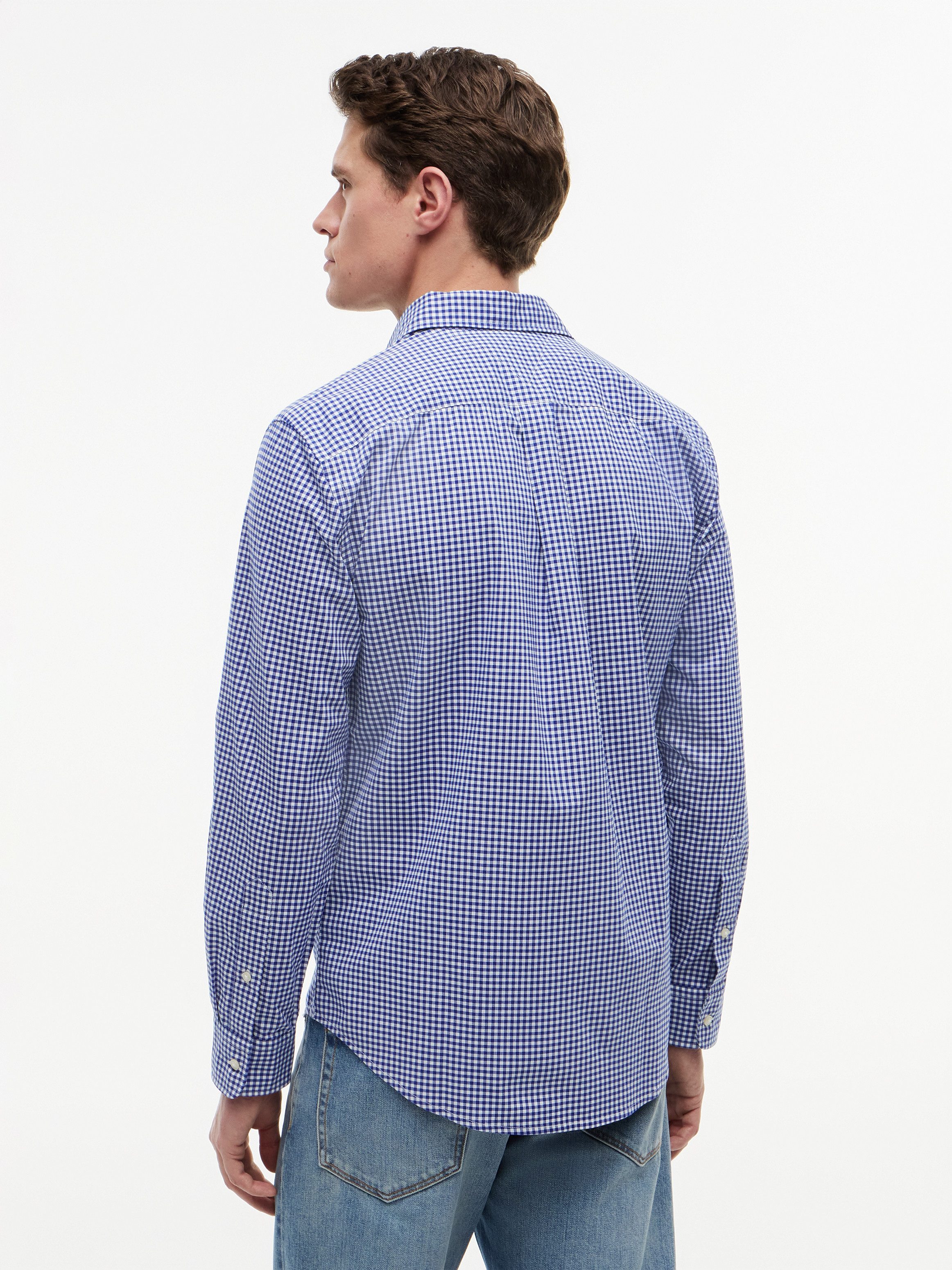 Tommy Hilfiger Langarmhemd FLEX POPLIN GINGHAM SHIRT Regular Fit Flex Cotton Gingham