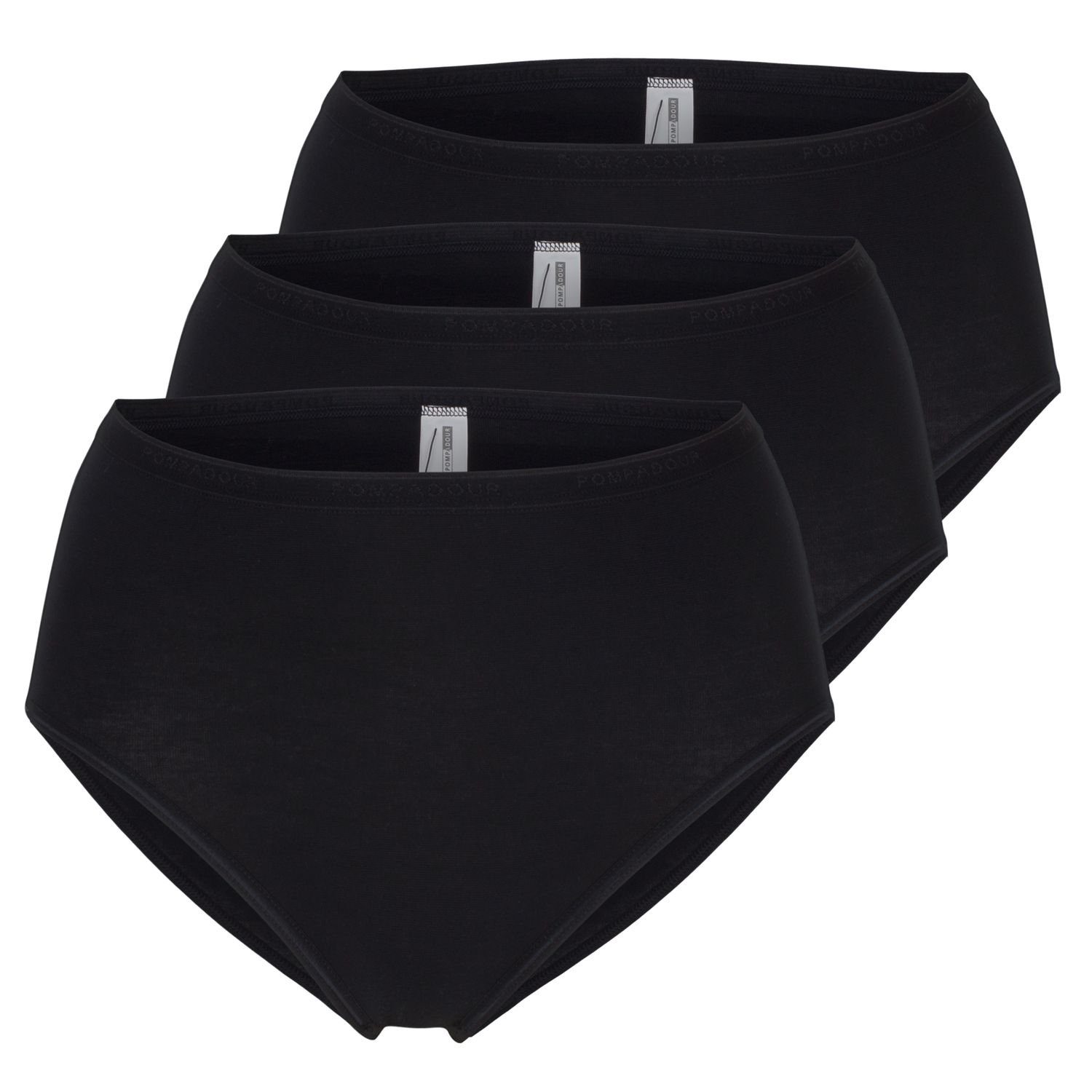 Taillenslips Modal im Qualität in Schwarz Pompadour Slip Pack 3er (3-St)