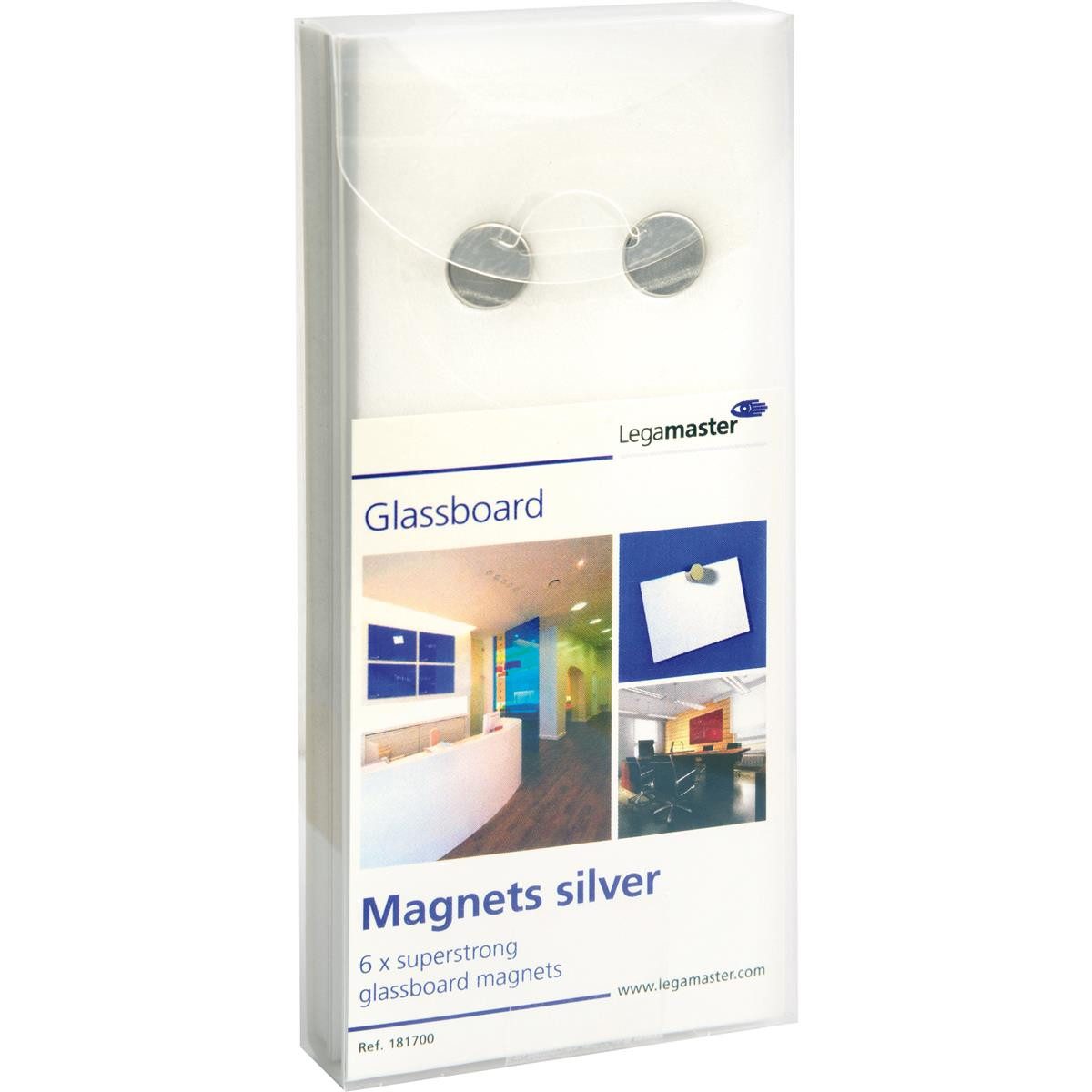 LEGAMASTER Magnet Legamaster Magnet 7-181700 für Glasboard 12mm si 6 St./Pack.