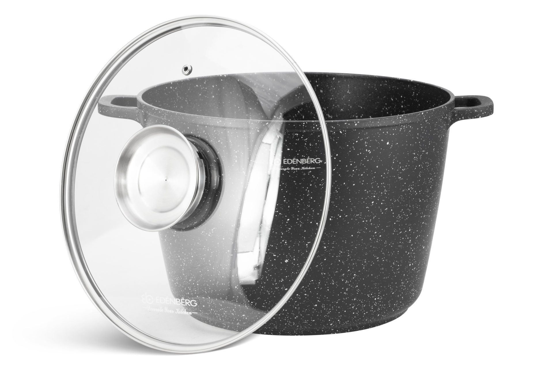 Edenberg Kochtopf Großer Topf 10L Suppentopf Kompotttopf Spargeltopf Steinbeschichtung, Aluminiumguss, Keramik (Sehr hochwertig, 2-tlg., Eine ideale Geschenkidee)